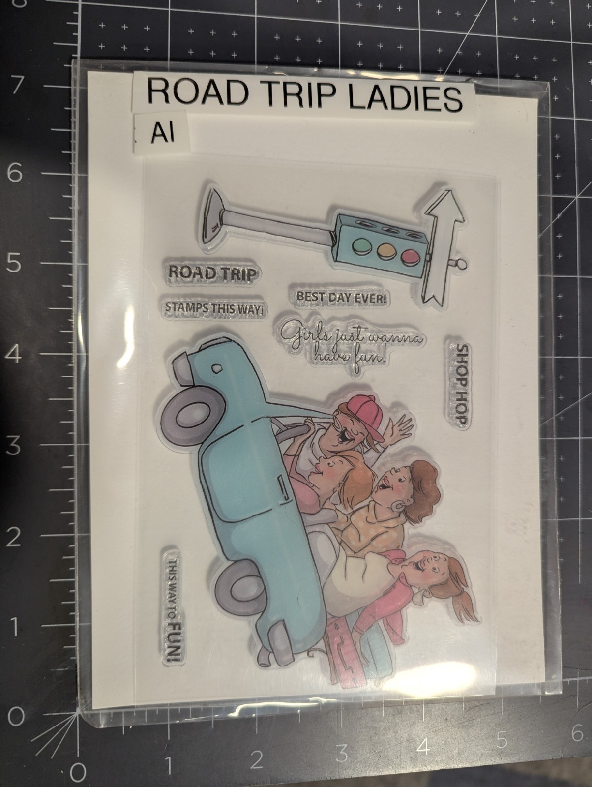 Art Impressions Road Trip Shopping Old People Clear stamp Set
