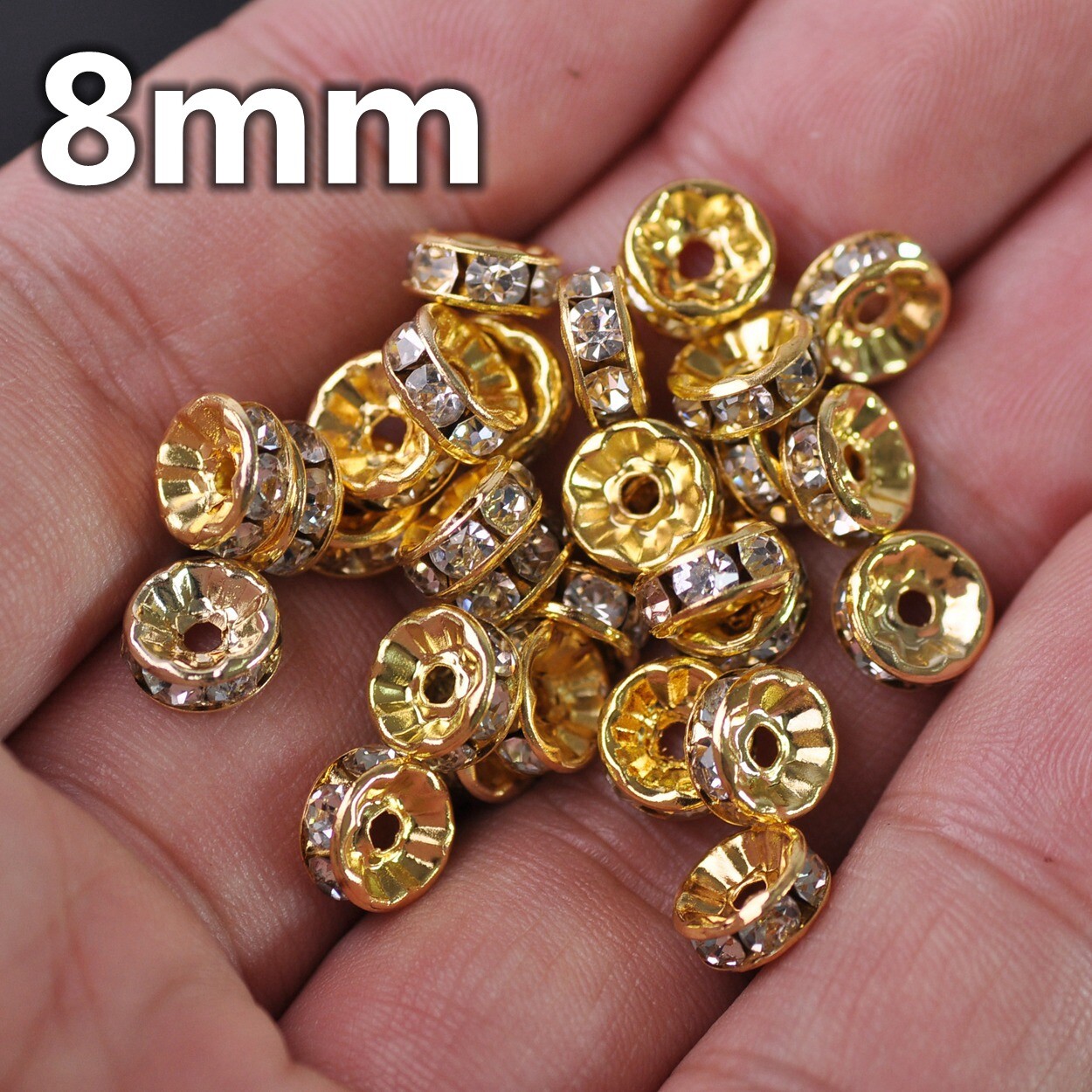 Wholesale Czech Crystal Rhinestone Rondelle Loose Spacer Beads 4/5/6/8/10/12mm