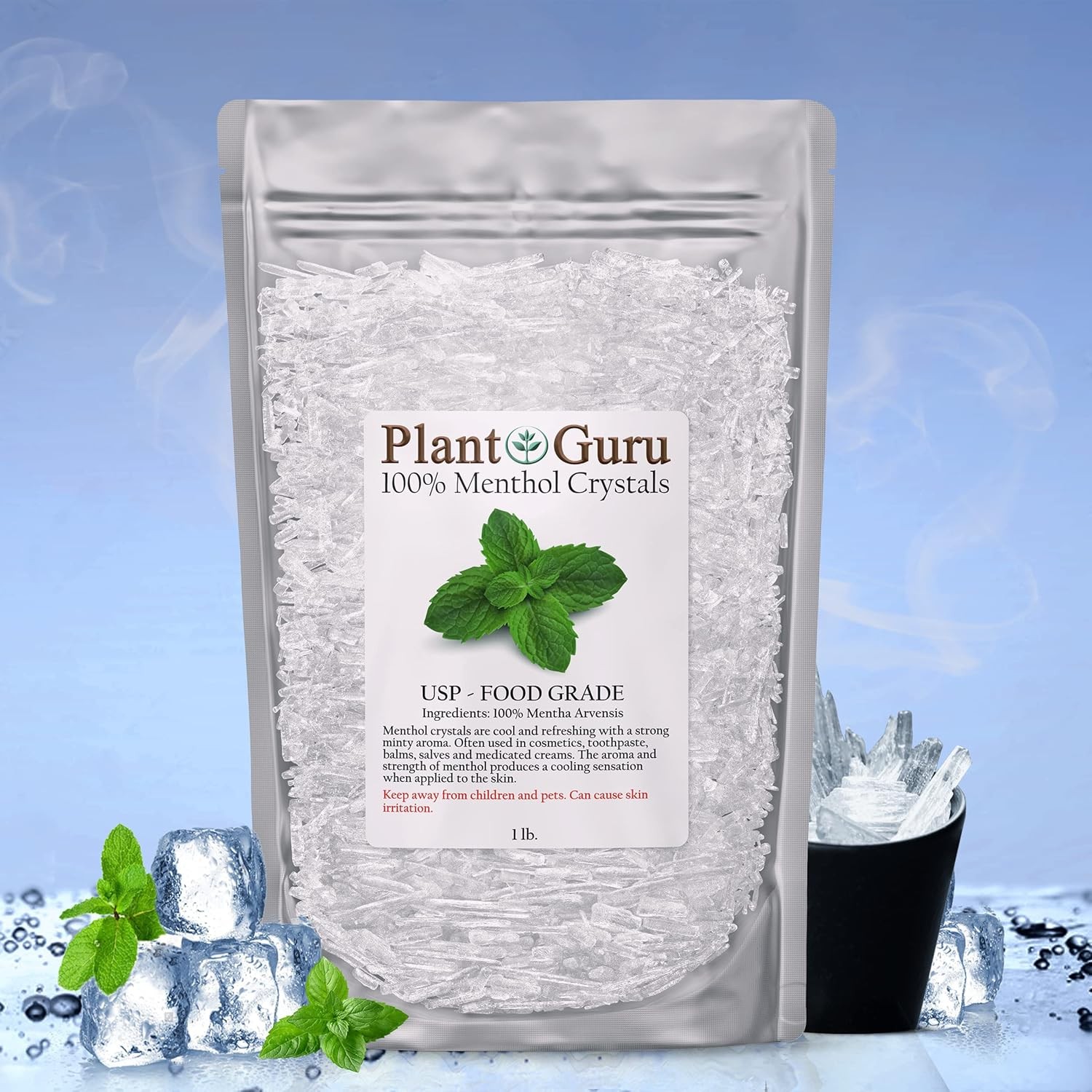 Menthol Crystals 5 lbs. Bulk Wholesale Mentha Arvensis 100% Pure Natural USP…
