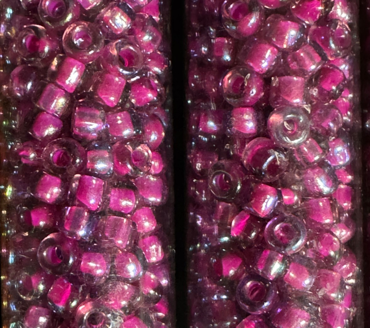 Glass Seed Bead Lot 30 Tubes – Purple, Pink, Magenta & Red – Different Sizes NOS
