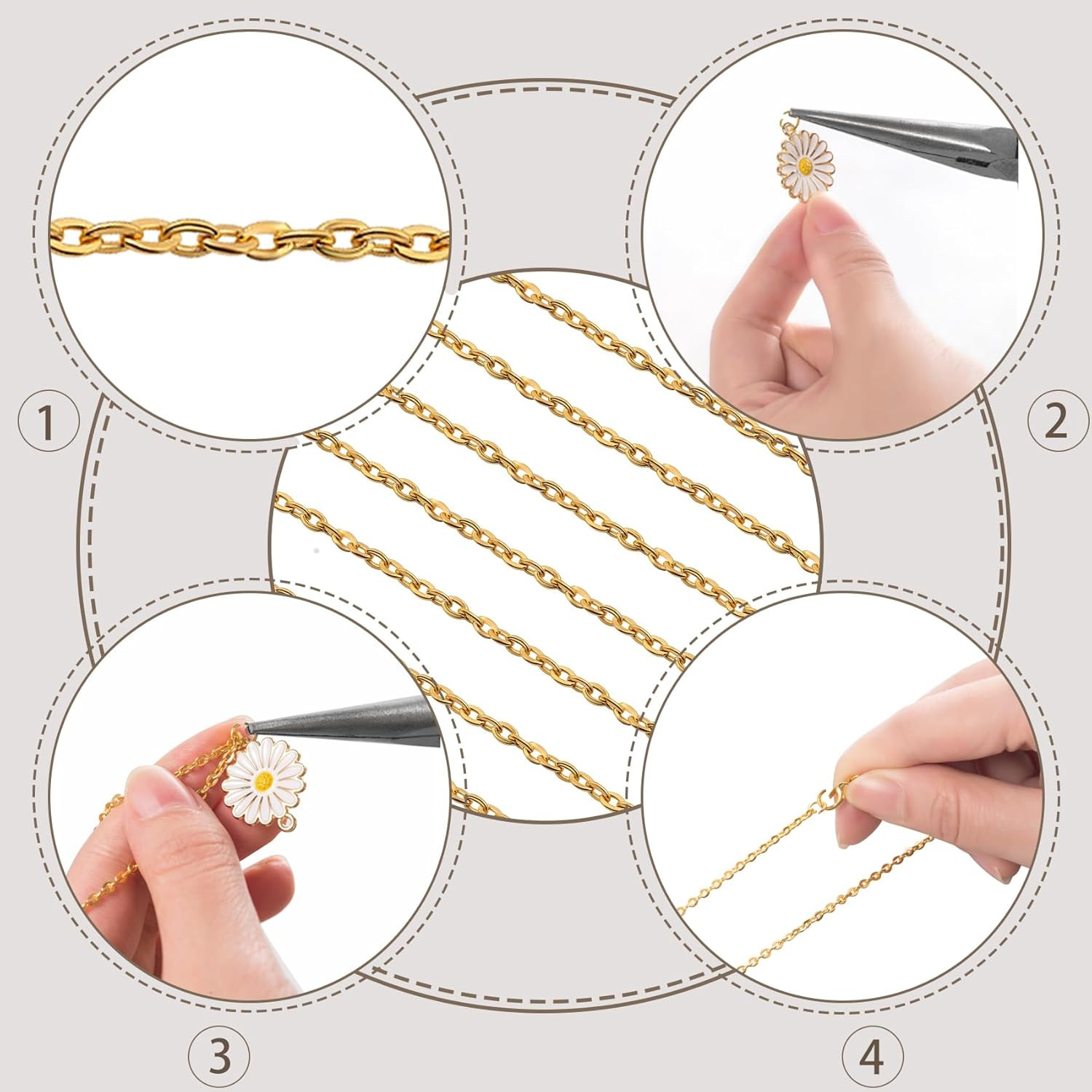 24 Pack Necklace Chains Bulk,Gold and Silver Plated DIY Cable Link