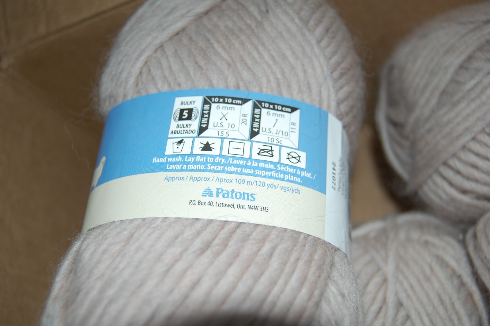 Mix Dye Lot of 6, Patons Classic Wool Roving Yarn, Natural Taupe