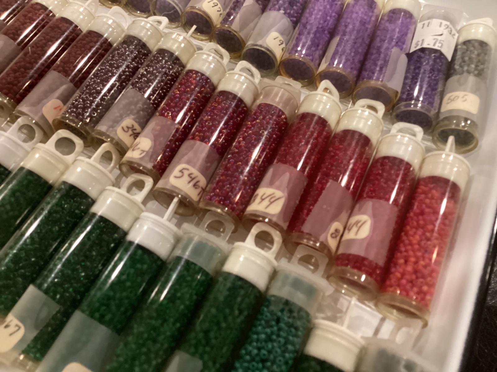 Bulk Vintage Craft Glass Seed Bead Lot 100 Tubes Multiple Colors New Old Stock