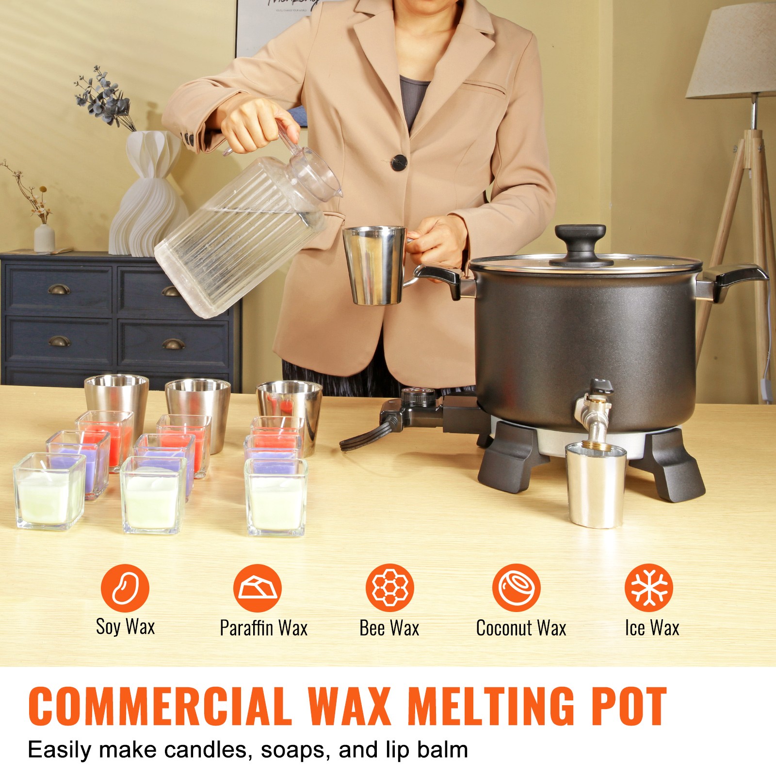 5 Liter Wax Melter for Candle Making Electric Pot Commercial or Home Use