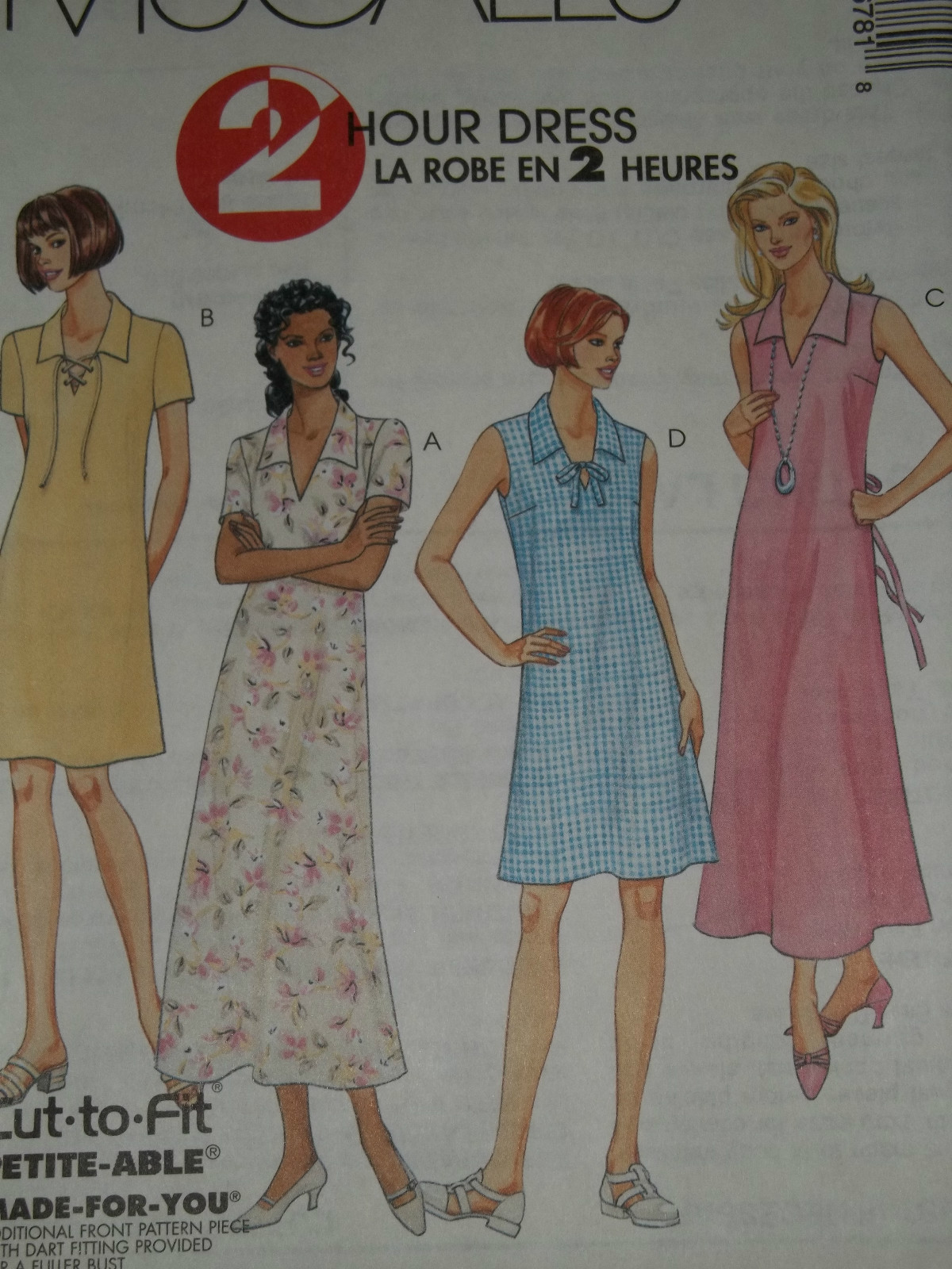 🌹UNCIRCULATED McCALL’S #8678-LADIES (2-HR) V-NECK PULLOVER DRESS PATTERN 8-12FF