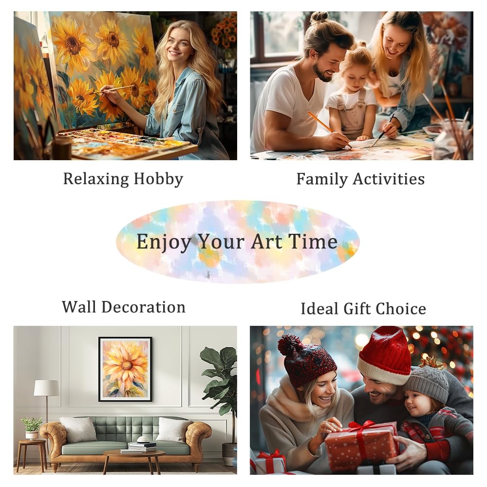 Abstract Painting By Numbers Kit Embroidery Cross Stitch Wall Art DIY