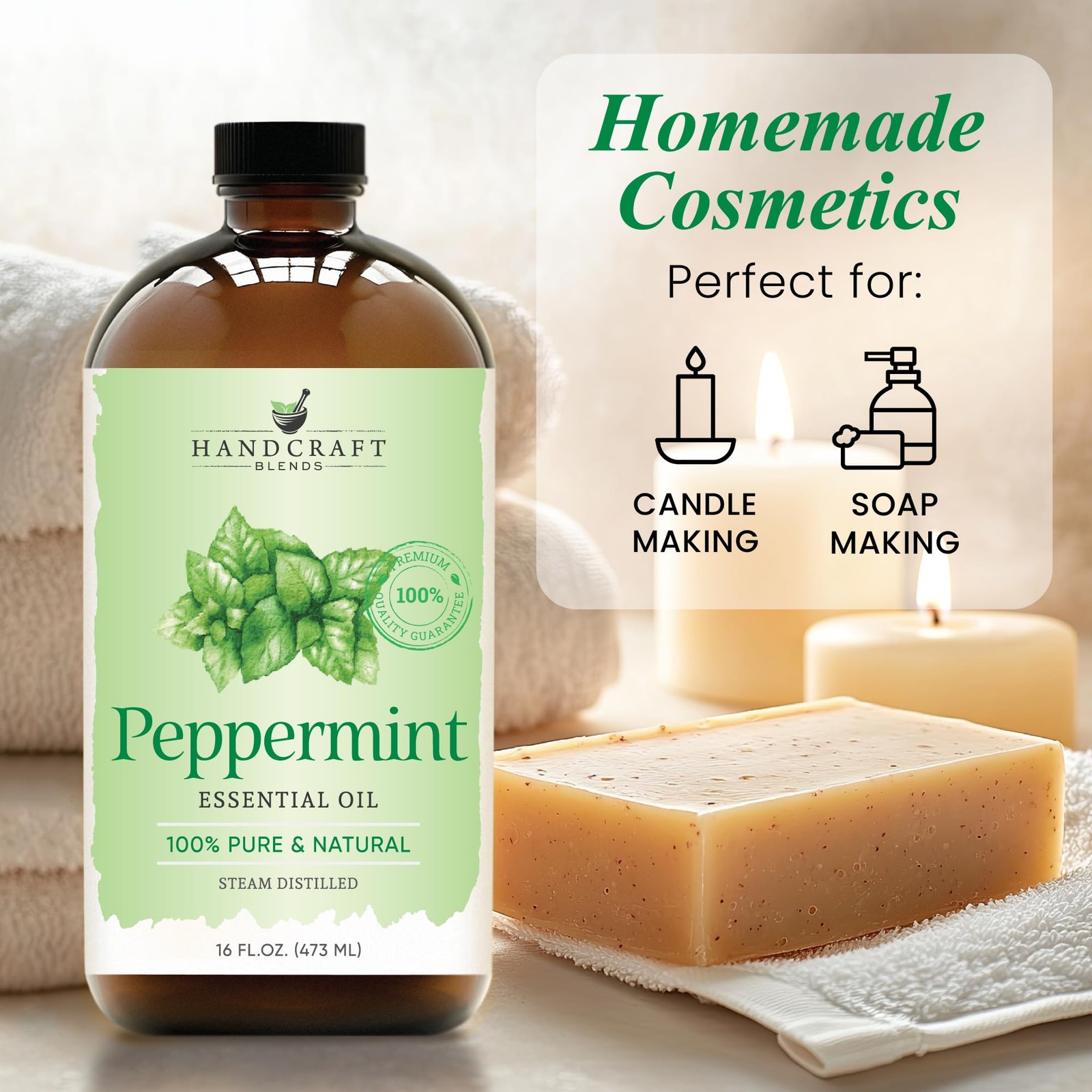 Handcraft Blends Peppermint Essential Oil in Glass 16 Fl Oz (Pack of 1)
