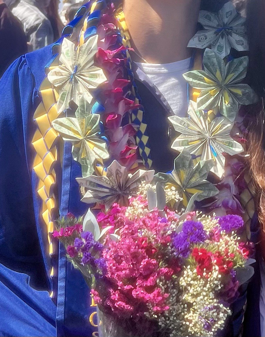 Hawaii Origami Money Lei-Graduation. $21 cash Back value!