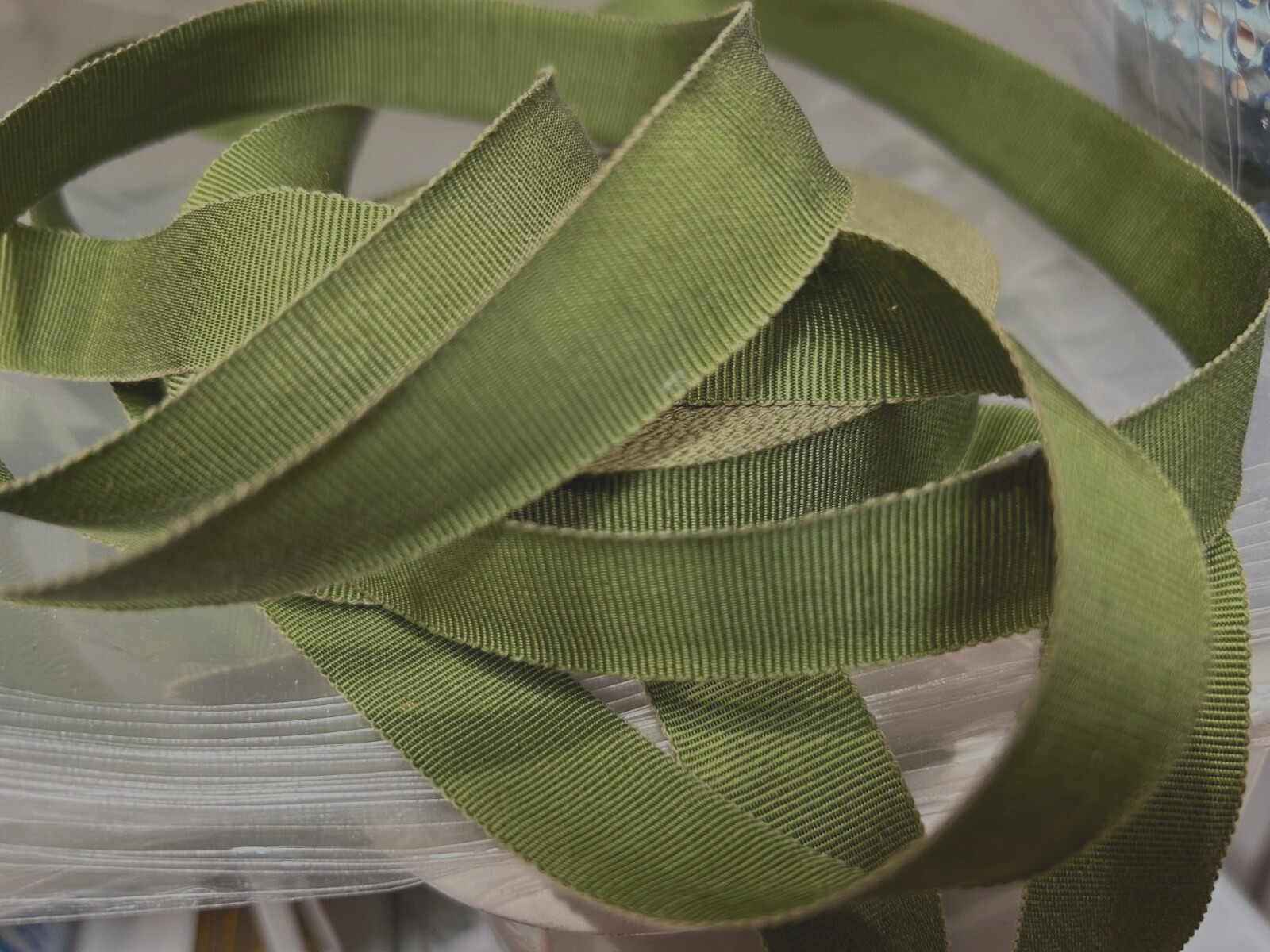 vintage petersham cotton rayon 3/4″ oregano 1yd made in USA