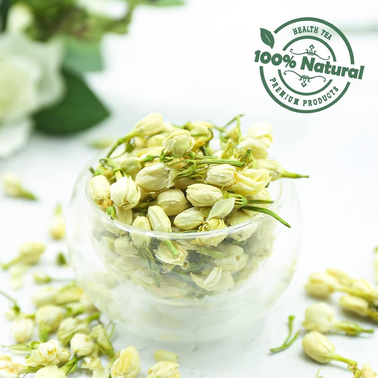 Natural Whole Dried Jasmine Flowers 100g – Edible & Versatile for Tea and Crafts