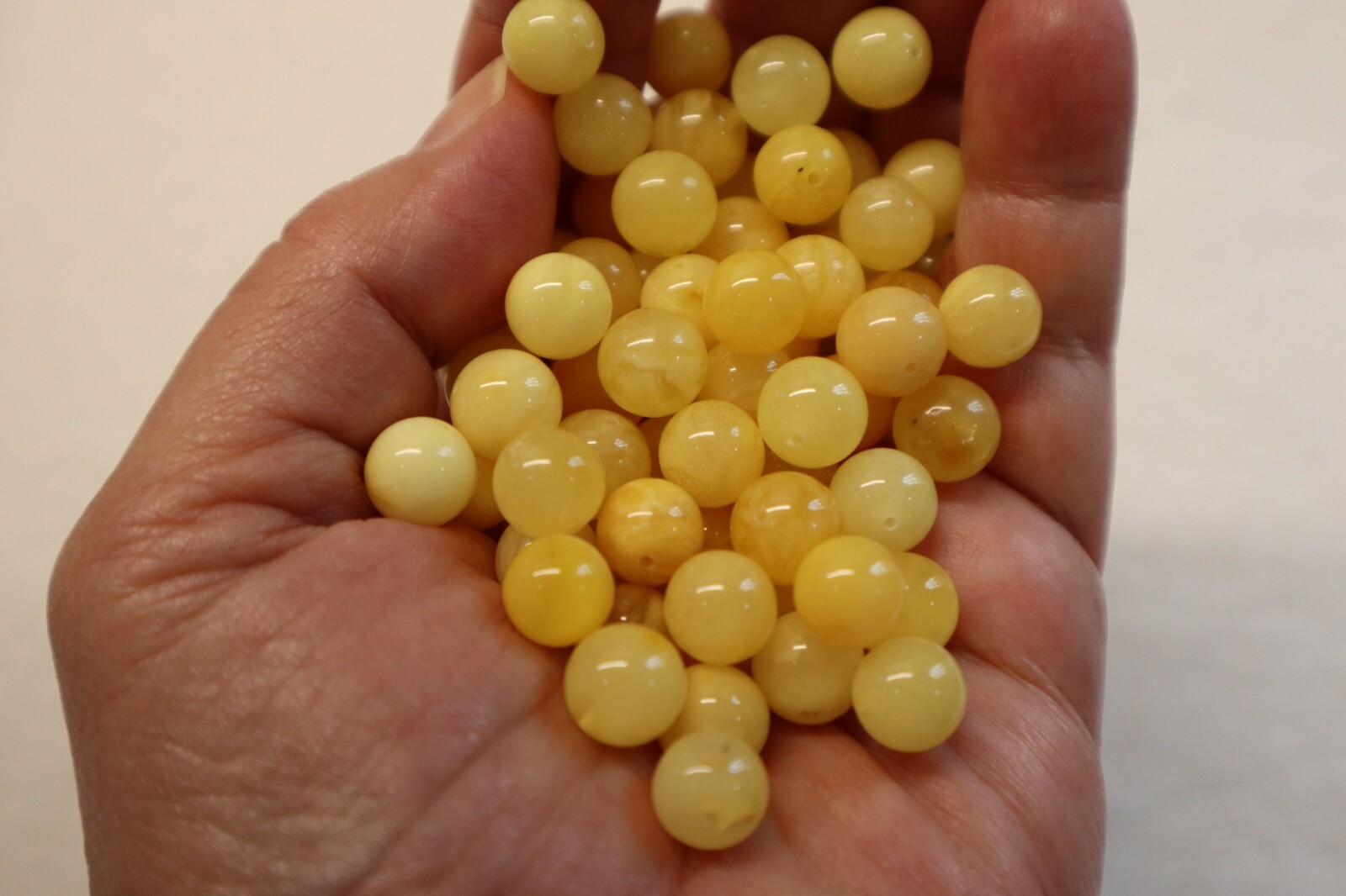 Natural Baltic Amber Beads, 9.5mm – 10mm, 2 Beads Butter Alluregem E3028