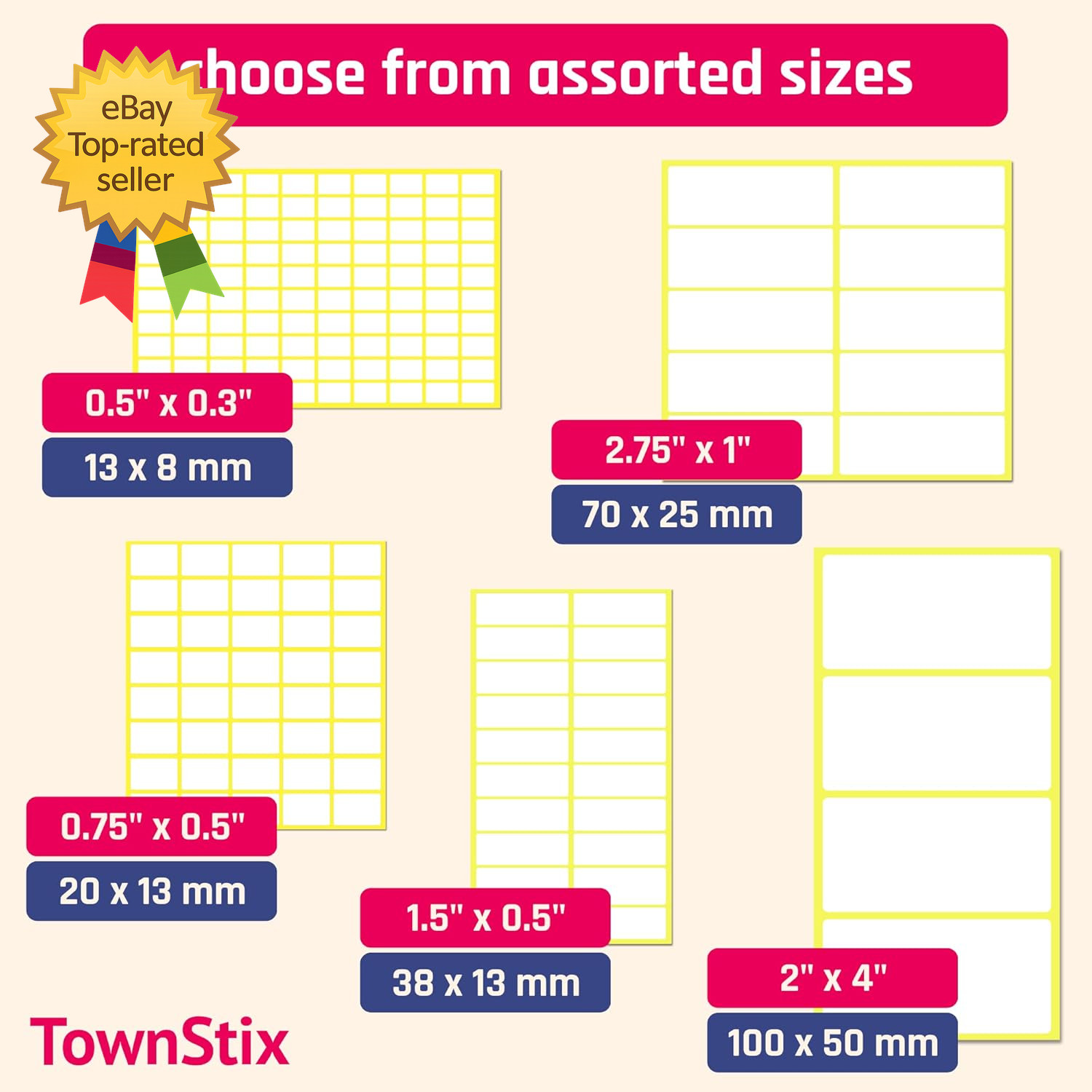 900 Pack 0.75 X 0.5 Price Stickers, Small White Labels Stickers