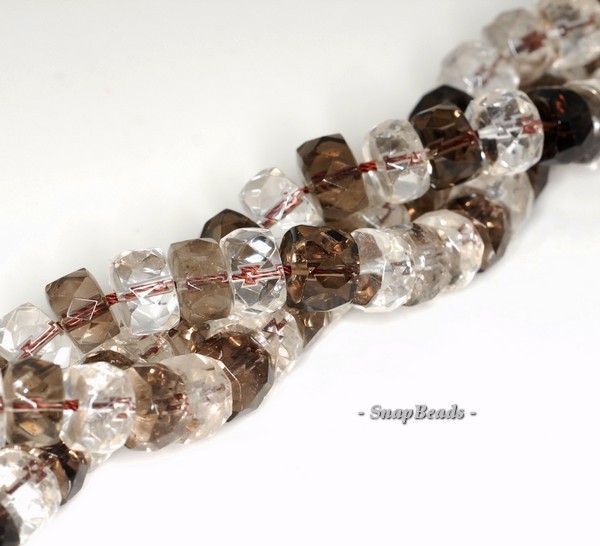 10X7MM MIX QUARTZ GEMSTONE FACETED RONDELLE LOOSE BEADS 7inch