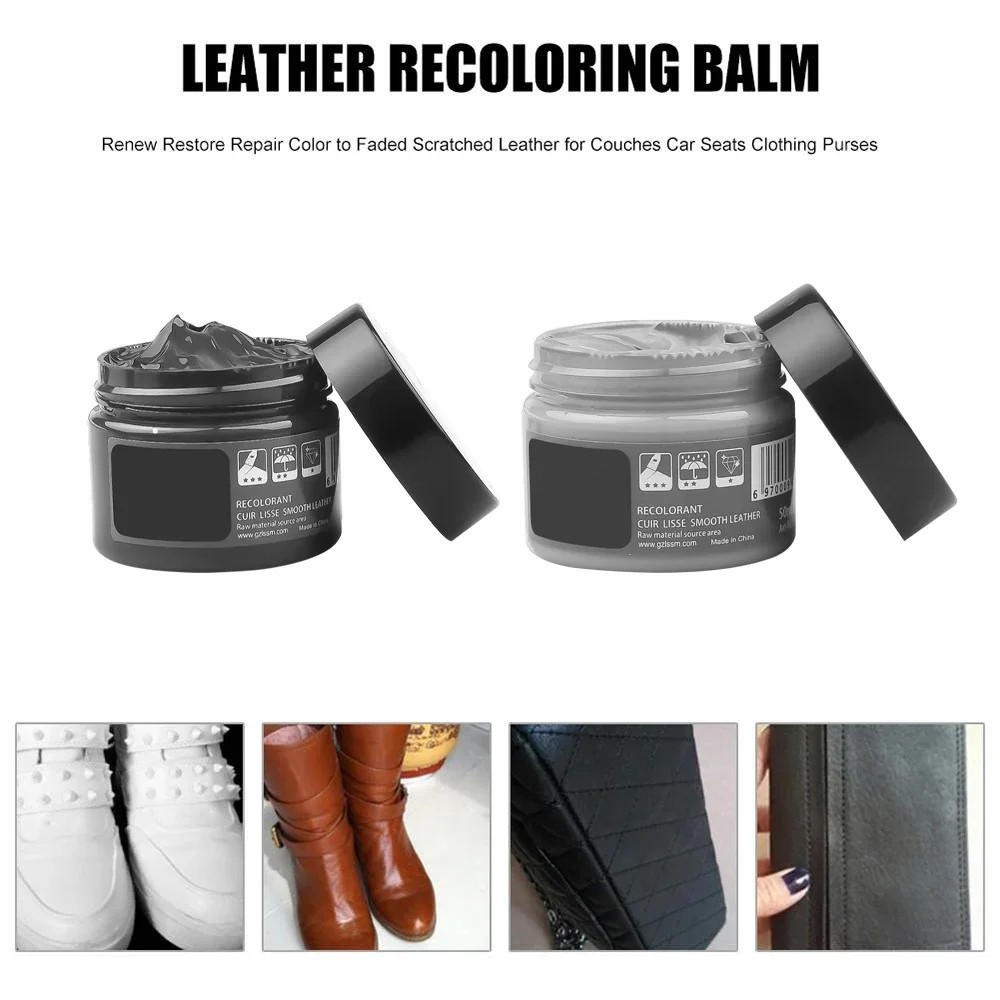 Leather Repair Kit Recoloring Balm Car Seat Couch Sofa Shoes Scratch Color Fix