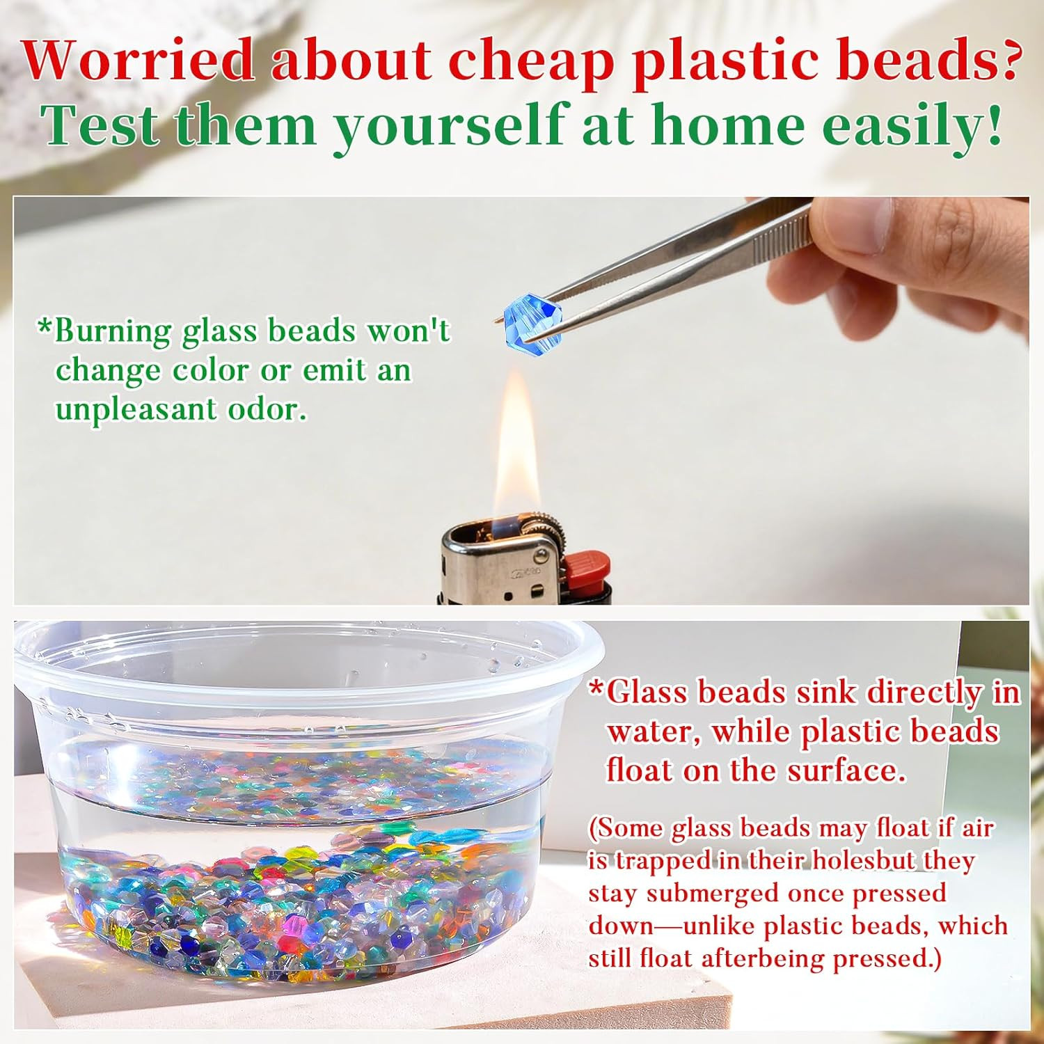 1100PCS 4mm Bicone Crystal Glass Beads for Jewelry Making, Sparkling Mini Beads