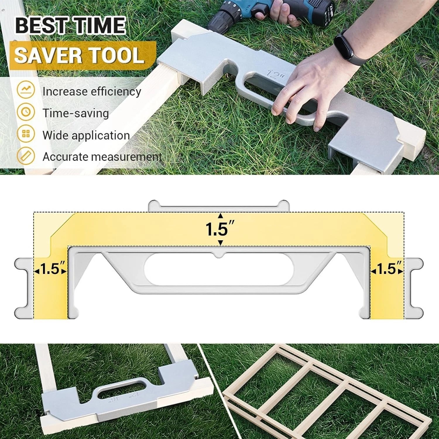 Durable 100% Cast Aluminum Stud Spacing Tool – For DIY & Professionals Alike