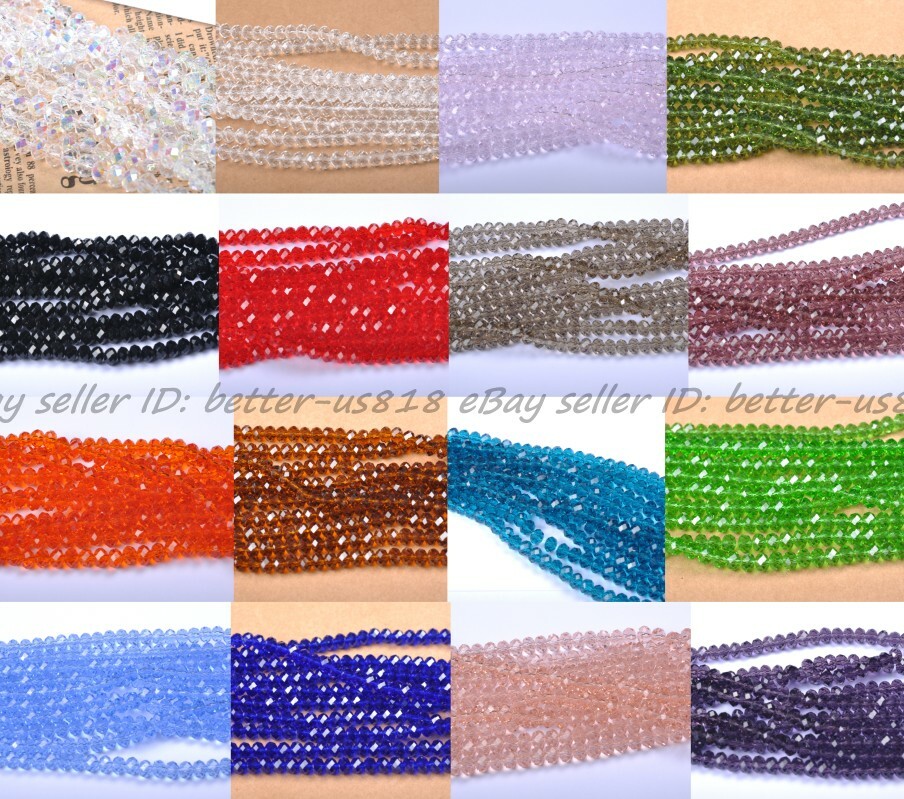 Wholesale Quality Czech Crystal Faceted Rondelle Spacer Beads 4MM 6MM 8MM 10MM