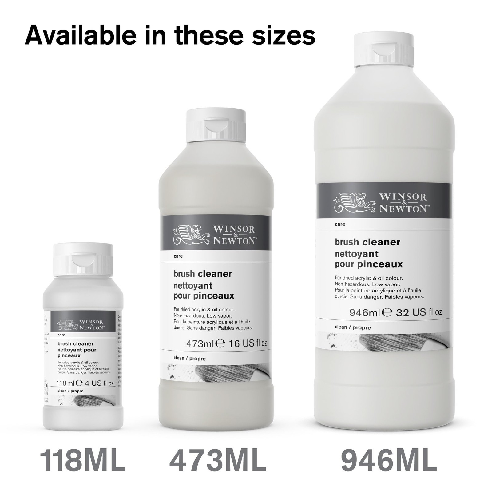 Winsor & Newton Brush Cleaner & Restorer, 16.0-oz 16 Fl Oz (Pack of 1), White