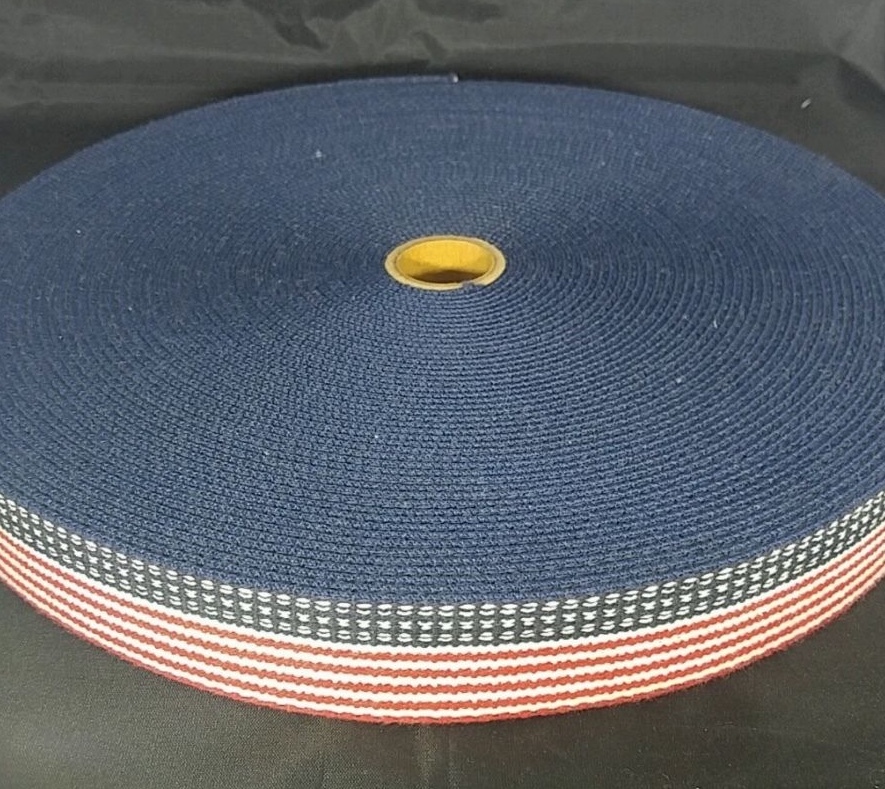 1 1/4″ Heavy Cotton Webbing Patriotic – American Flag – 5 Continuous Yards