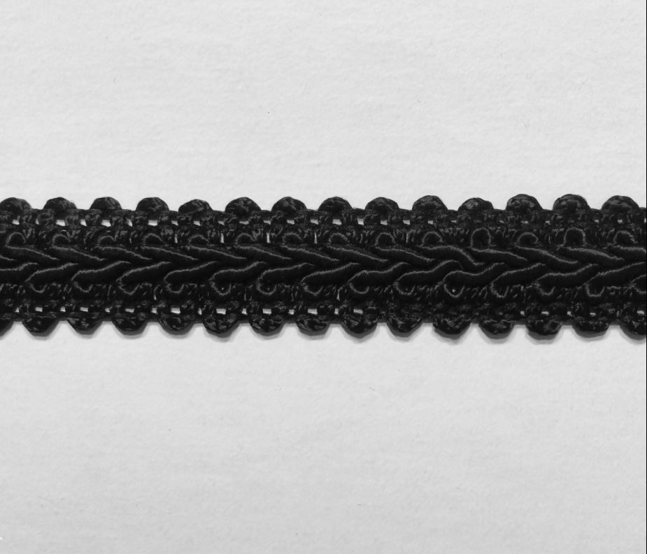 3/4″ French Chinese Braid Gimp Col. Black – MADE IN USA- 12 Continuous Yards!