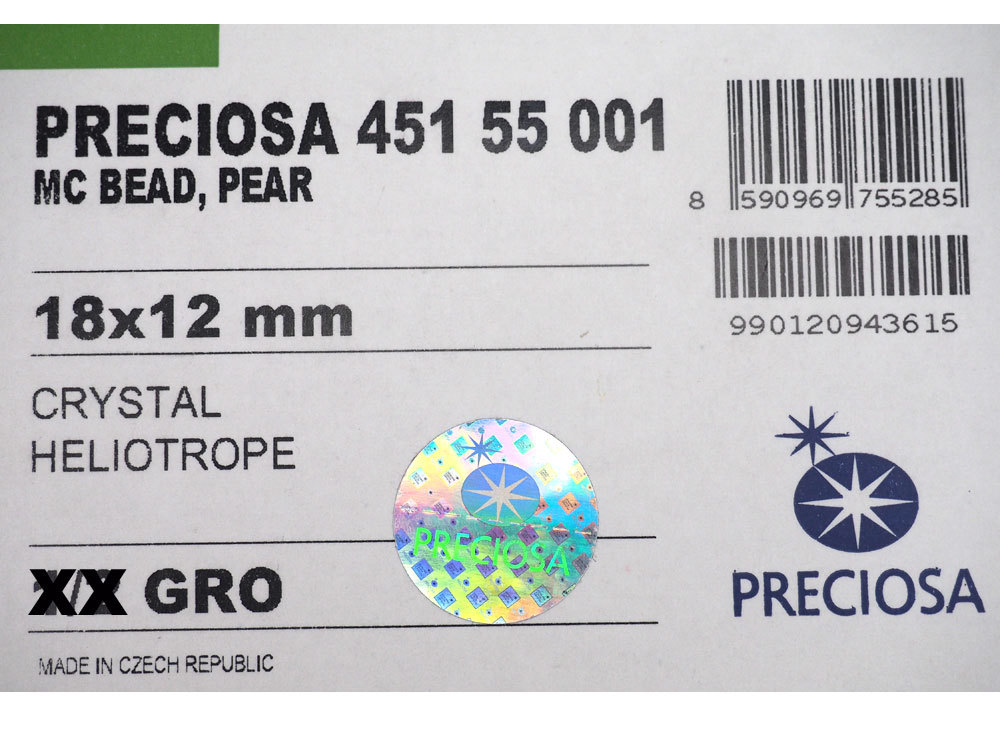 6 Crystal Heliotrope, Preciosa Czech MC Pear Beads, tear drop shape 18x12mm P320