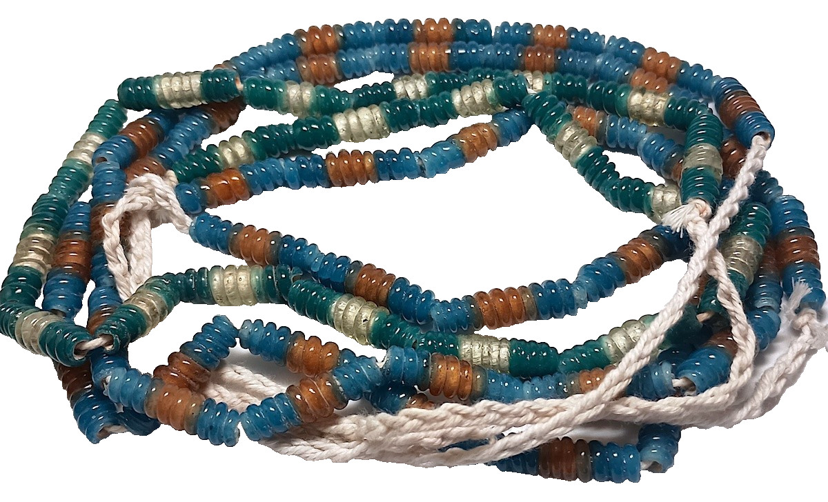 Bead Strands, Set of 3, Glass, 22 mm, 20 Pcs Each, 2.5 mm Holes, Ridged
