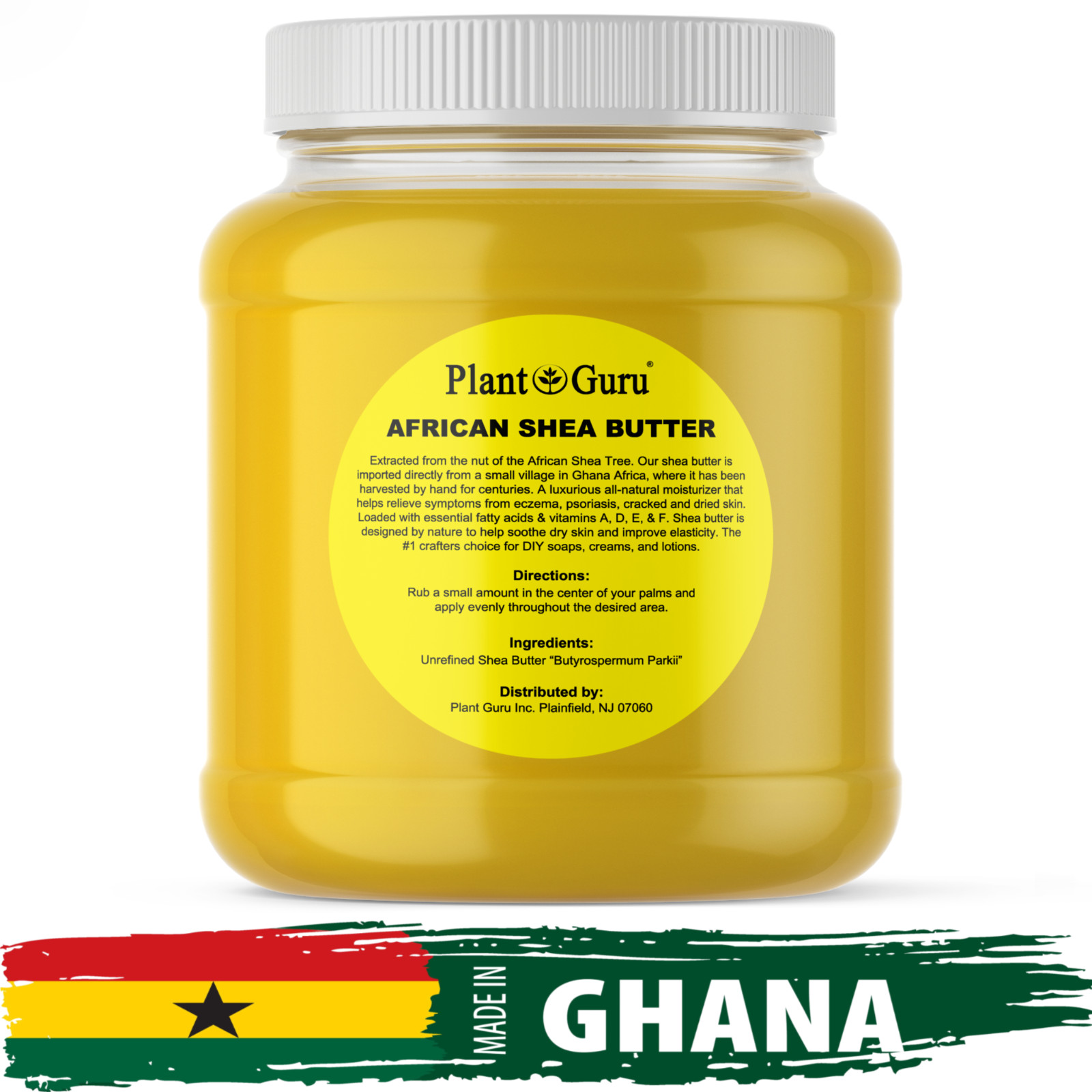 Raw African Shea Butter 3 lbs. Bulk YELLOW 100% Pure Natural Organic Unrefined