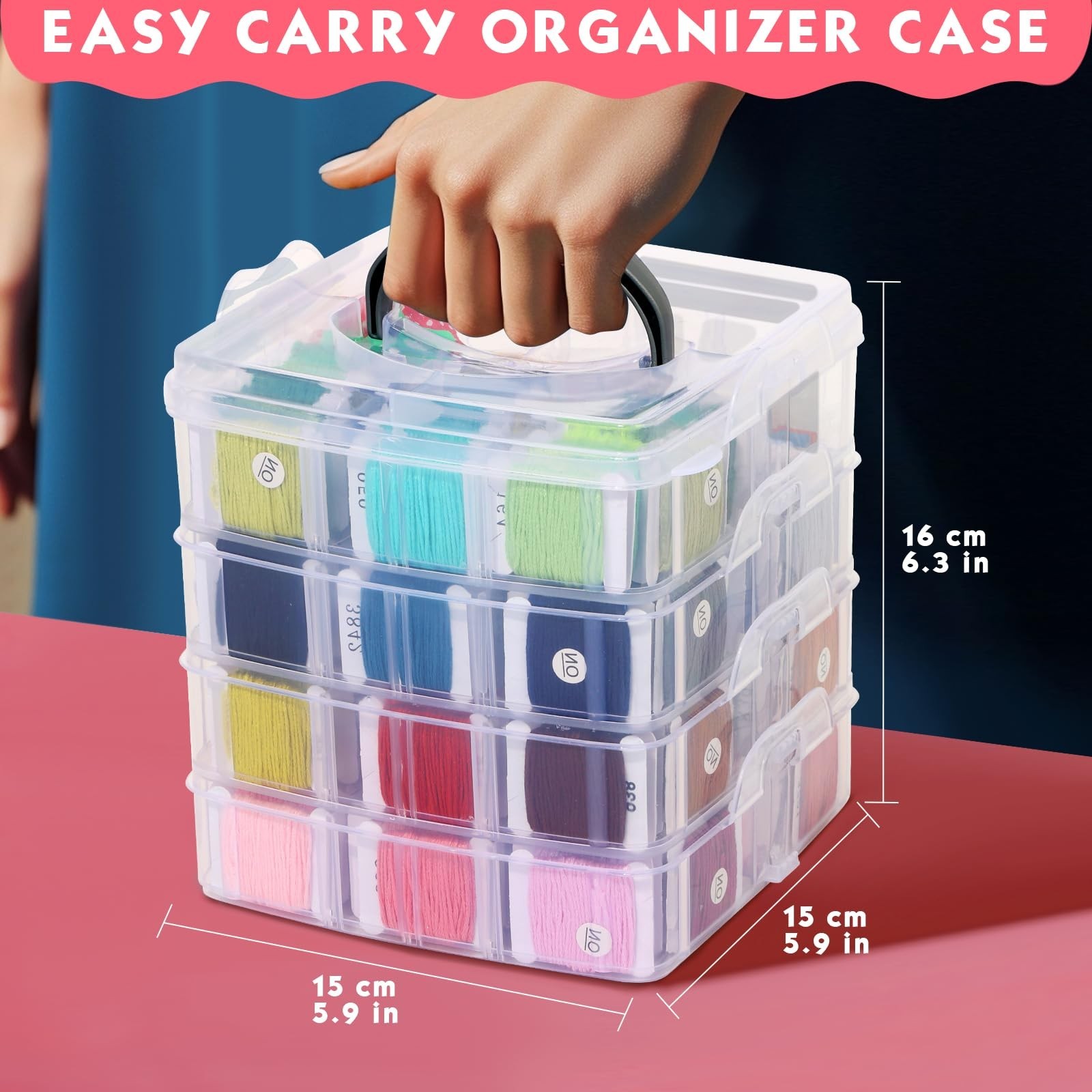 276 Pack Embroidery Floss Thread Kit – 210 Colors, 66 Accessories & Storage Box