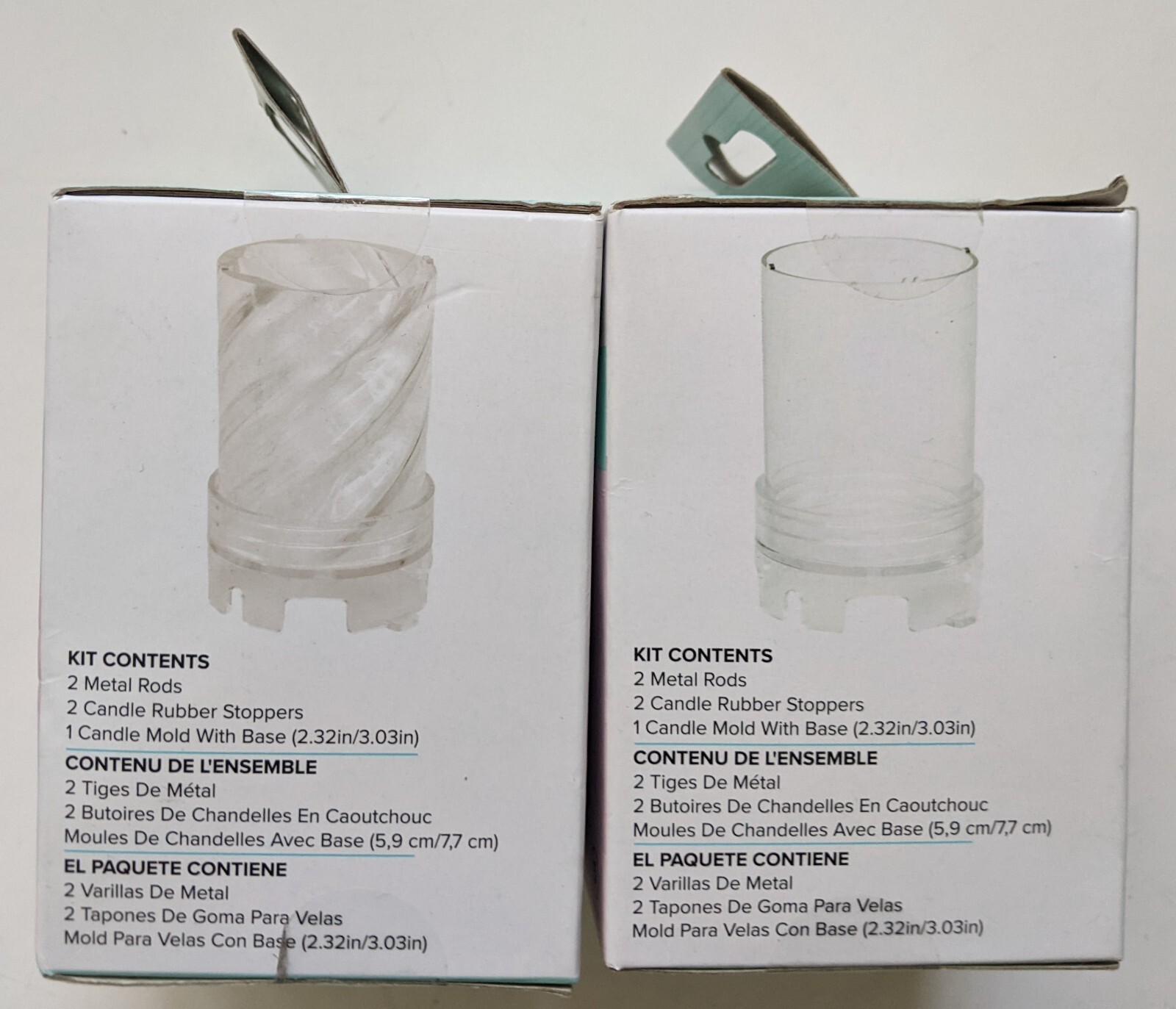 2 Wick We R Memory Keepers Small Cylinder & Spiral Candle Mold 2.32″ x 3.03″
