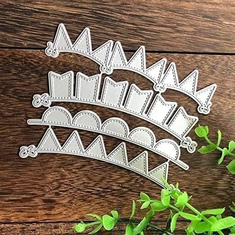 4Pcs Triangle Circle Banners Cutting Dies, Card Making Accessories, DIY Scrapboo