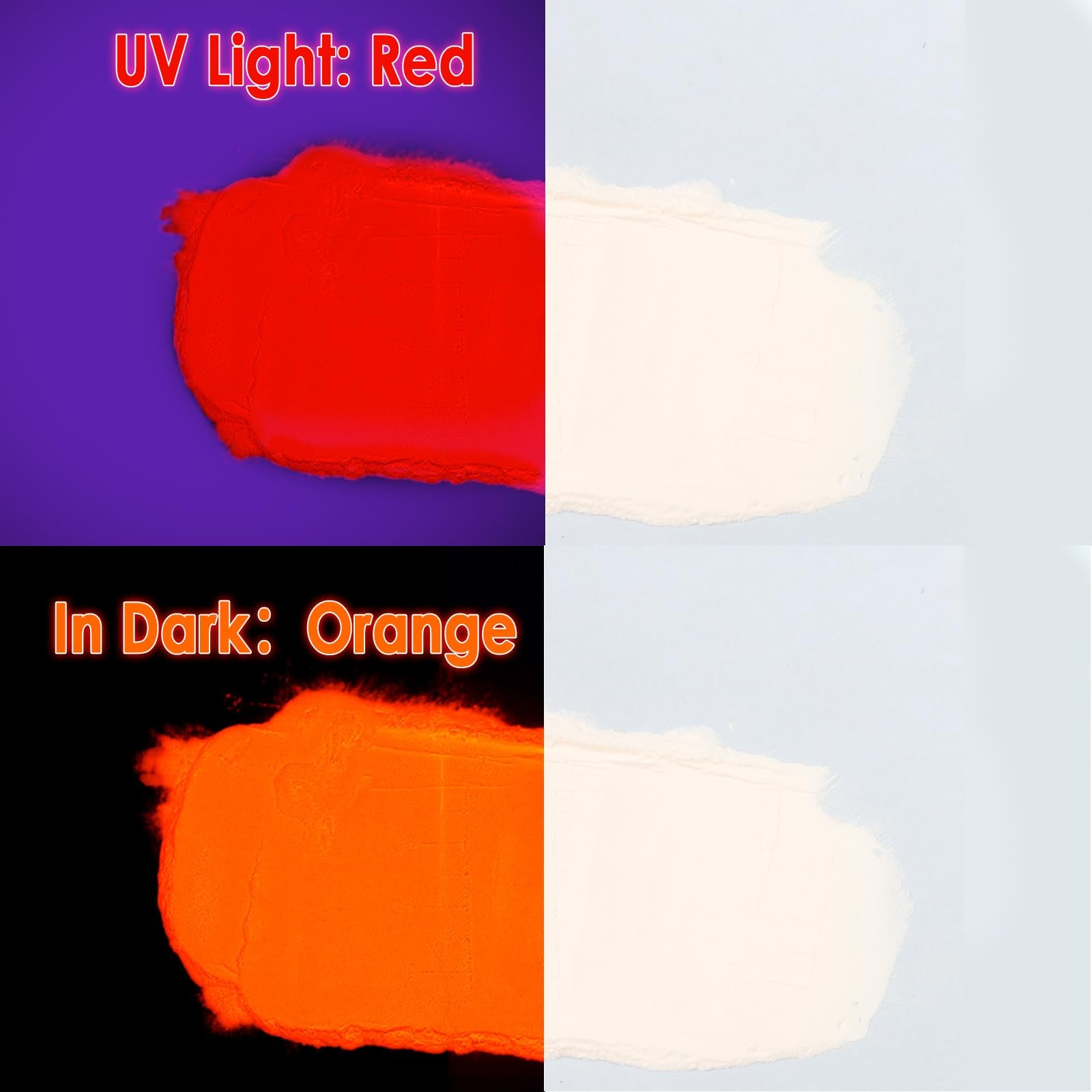 Matio Glow in The Dark Pigment Powder, 15g/0.5oz White to Red Orange 15g,