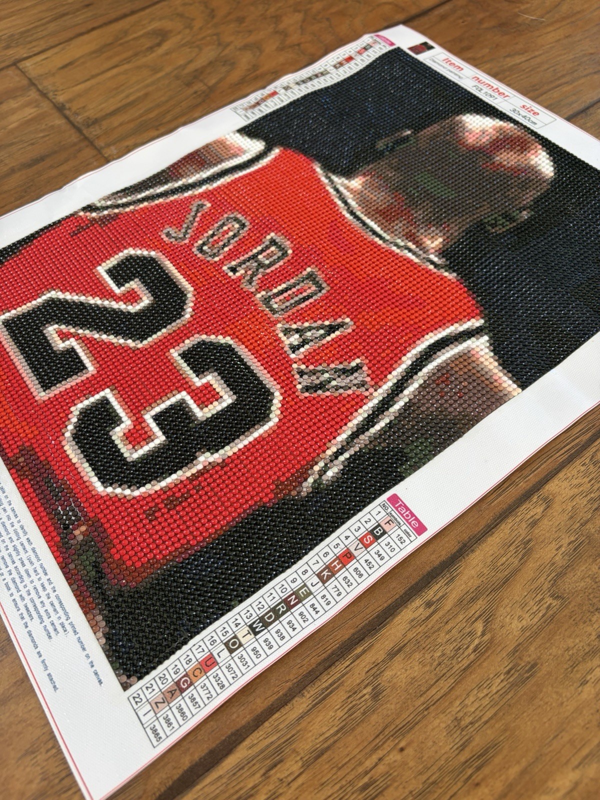 Completed Michael Jordan #23 Chicago Bulls Diamond Art Painting 12” x 15.75”