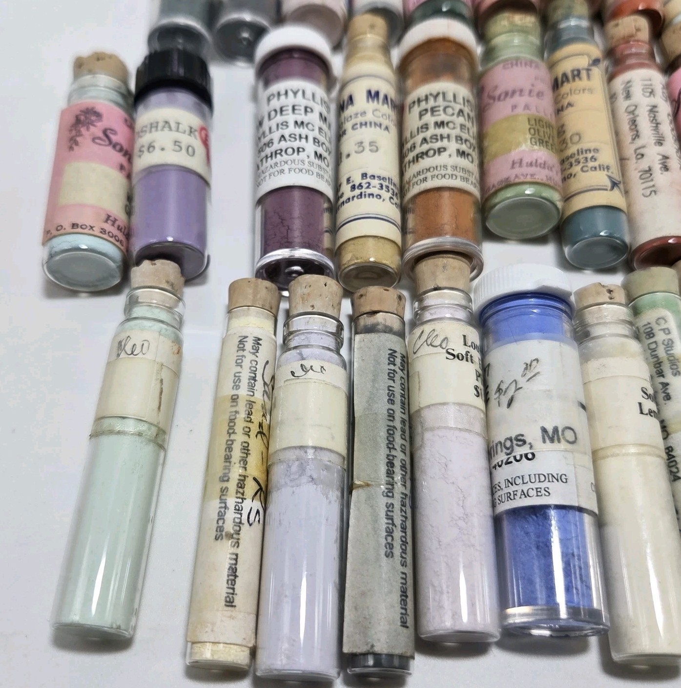 VTG Lot Of 35 China Paint Porcelain Dry Powder Various Manufacturers Sonie Ames