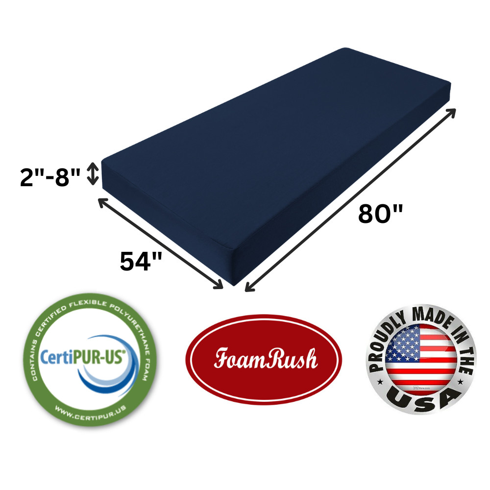 FoamRush 54″ x 80″ High Density Foam Full XL Size Mattress Replacement USA