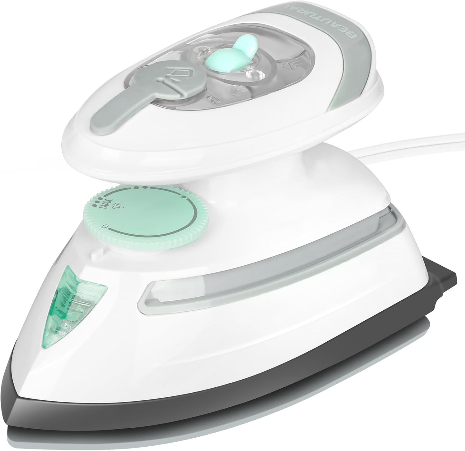 BEAUTURAL Portable Mini Steam Iron Travel Size Cord Storage for Sewing Quilting
