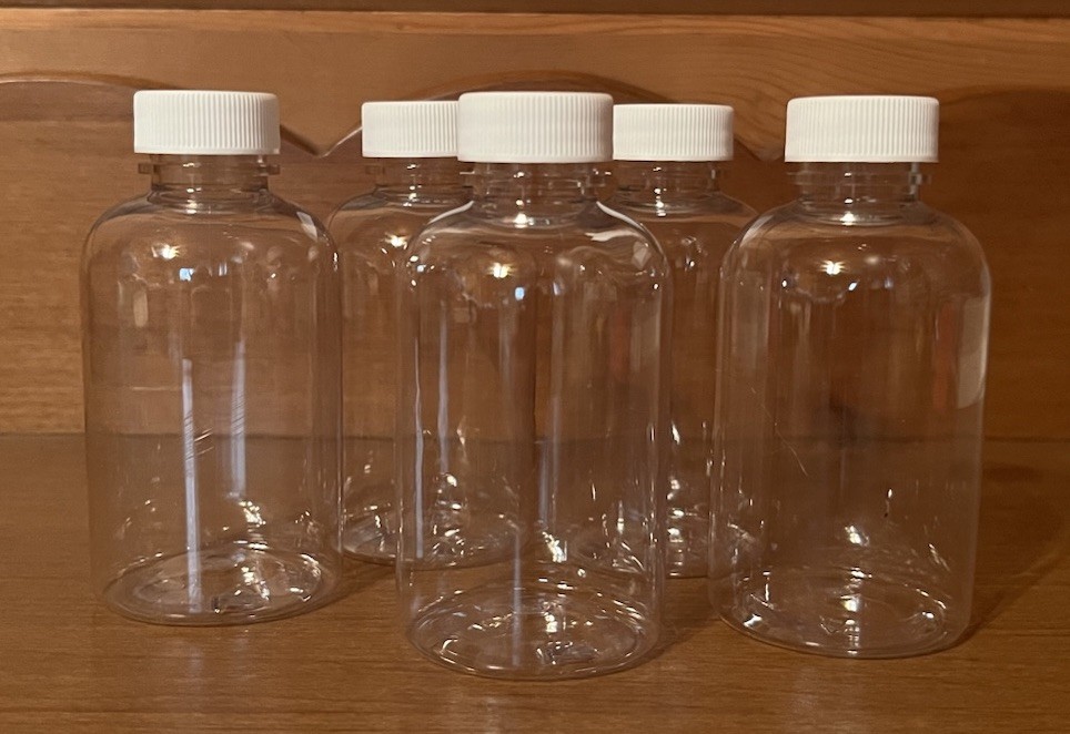4oz (120mL) Plastic Boston Round PET Bottles