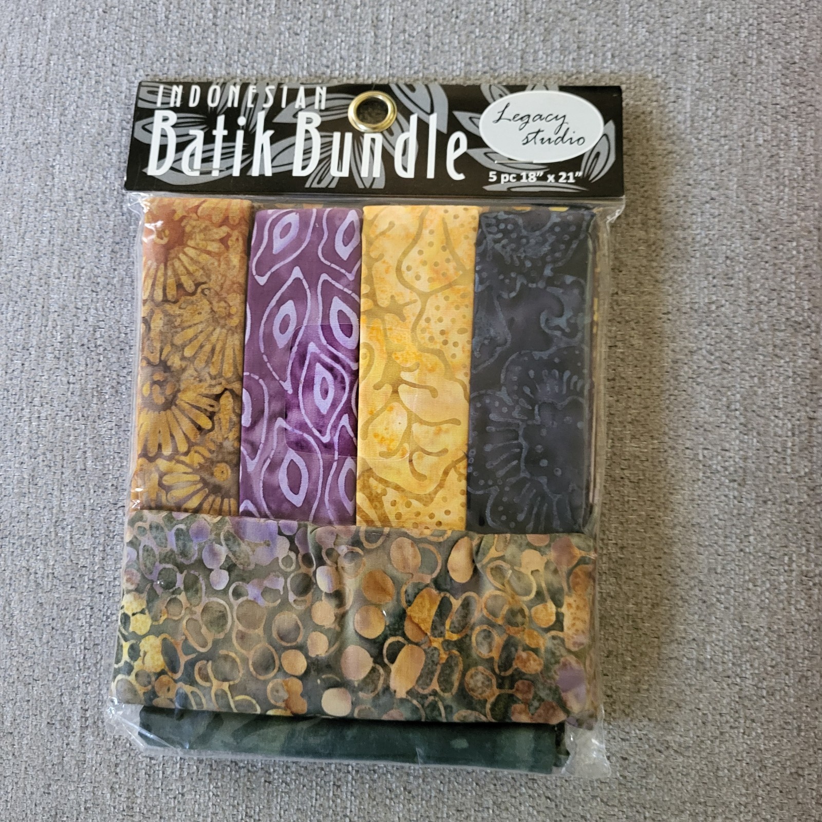 Legacy Studio INDONESIA Batik bundle 5 Pc 18×21 Green Purple Yellow