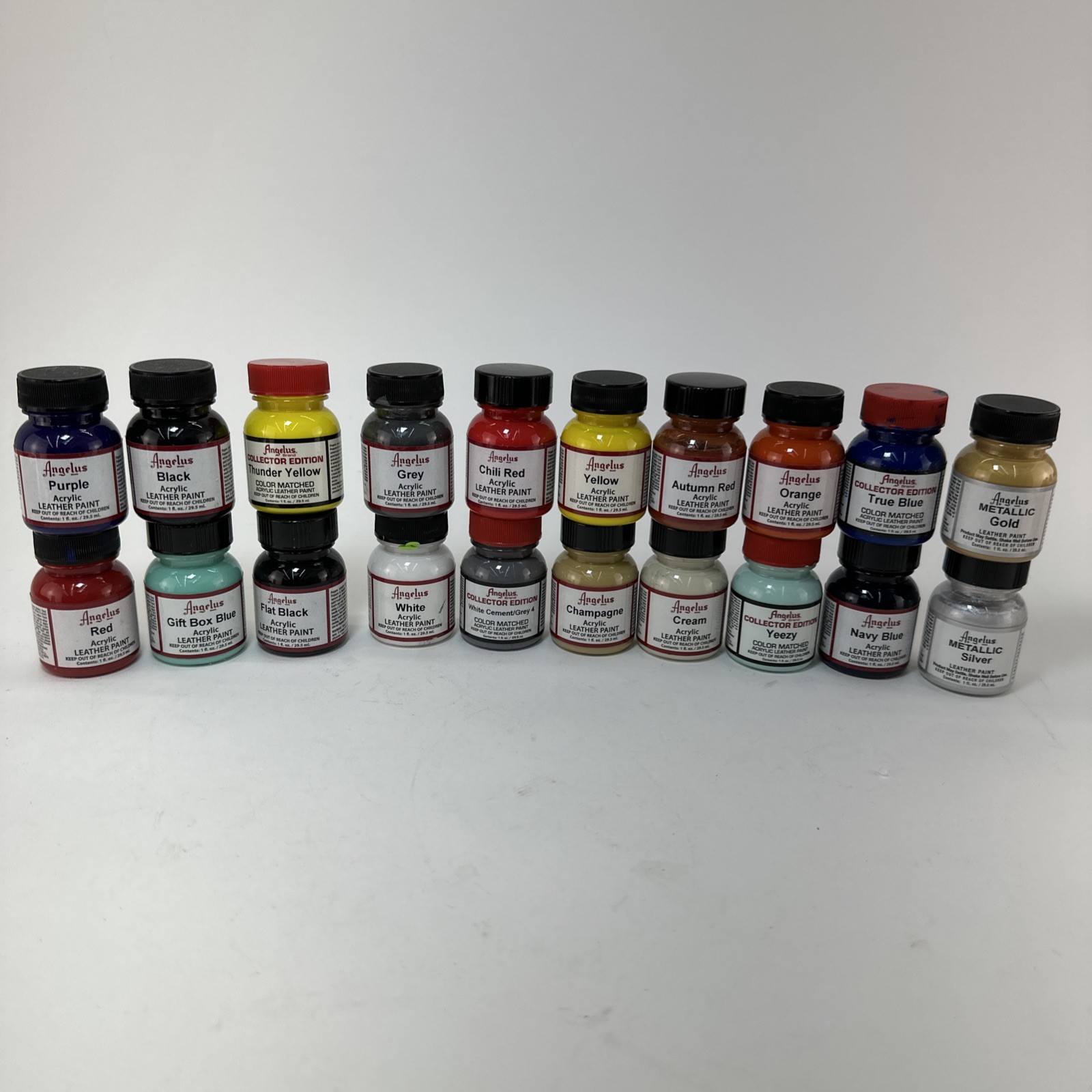 Angelus Acrylic Leather Paint Lot 20x 1oz Mixed Colors Used Sneaker Custom