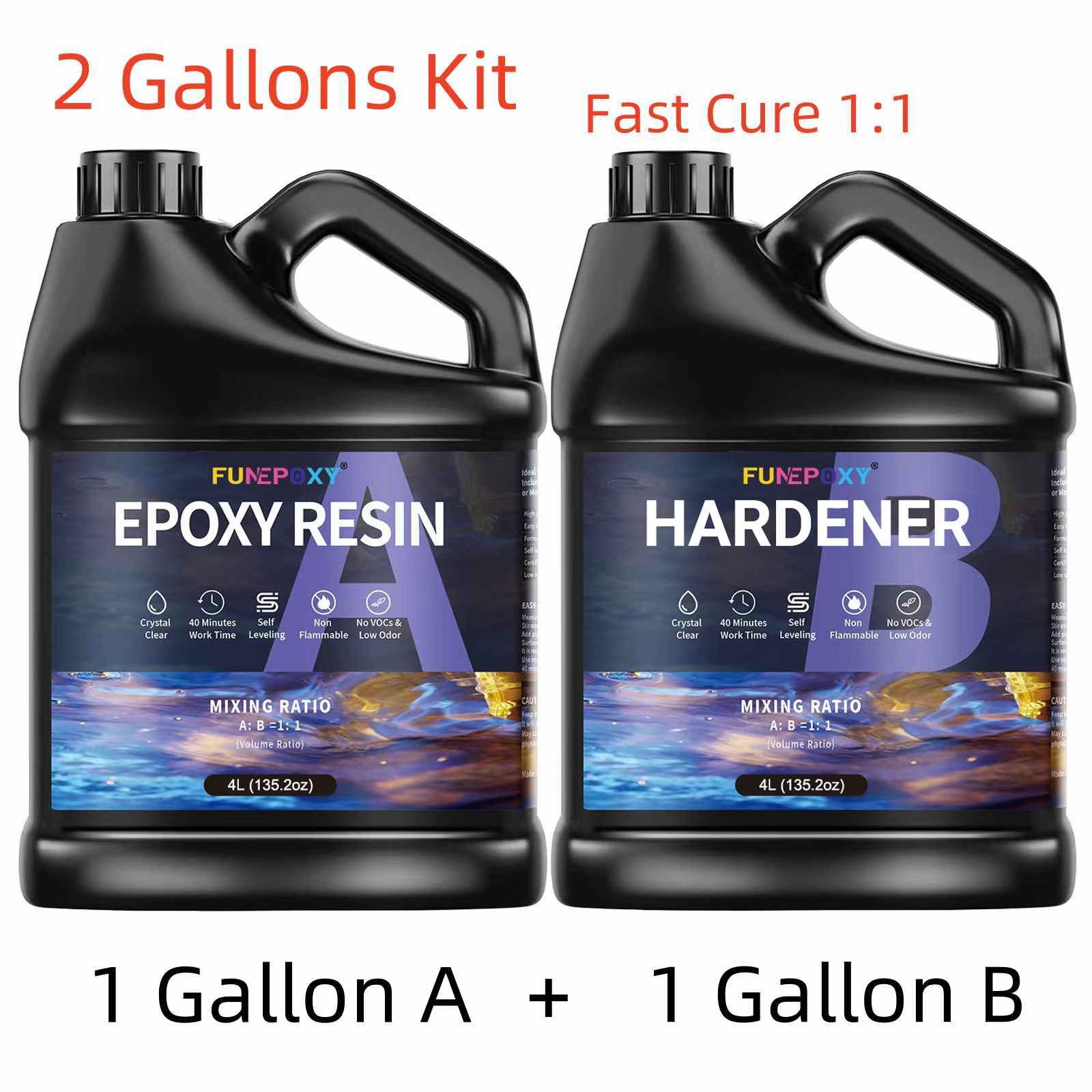 Clear Epoxy Resin – 16oz / 32oz / 64oz / 1 Gallon Kit – 2 Part 1:1 AB Glue