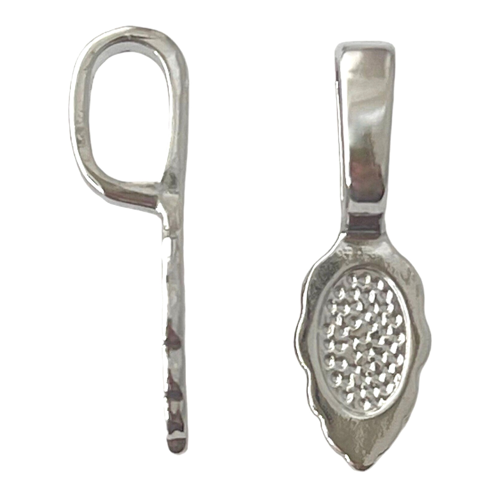 5 Bails Silver Glue On Bail Pendant Connector 26mm Scalloped Leaf Bead Findings