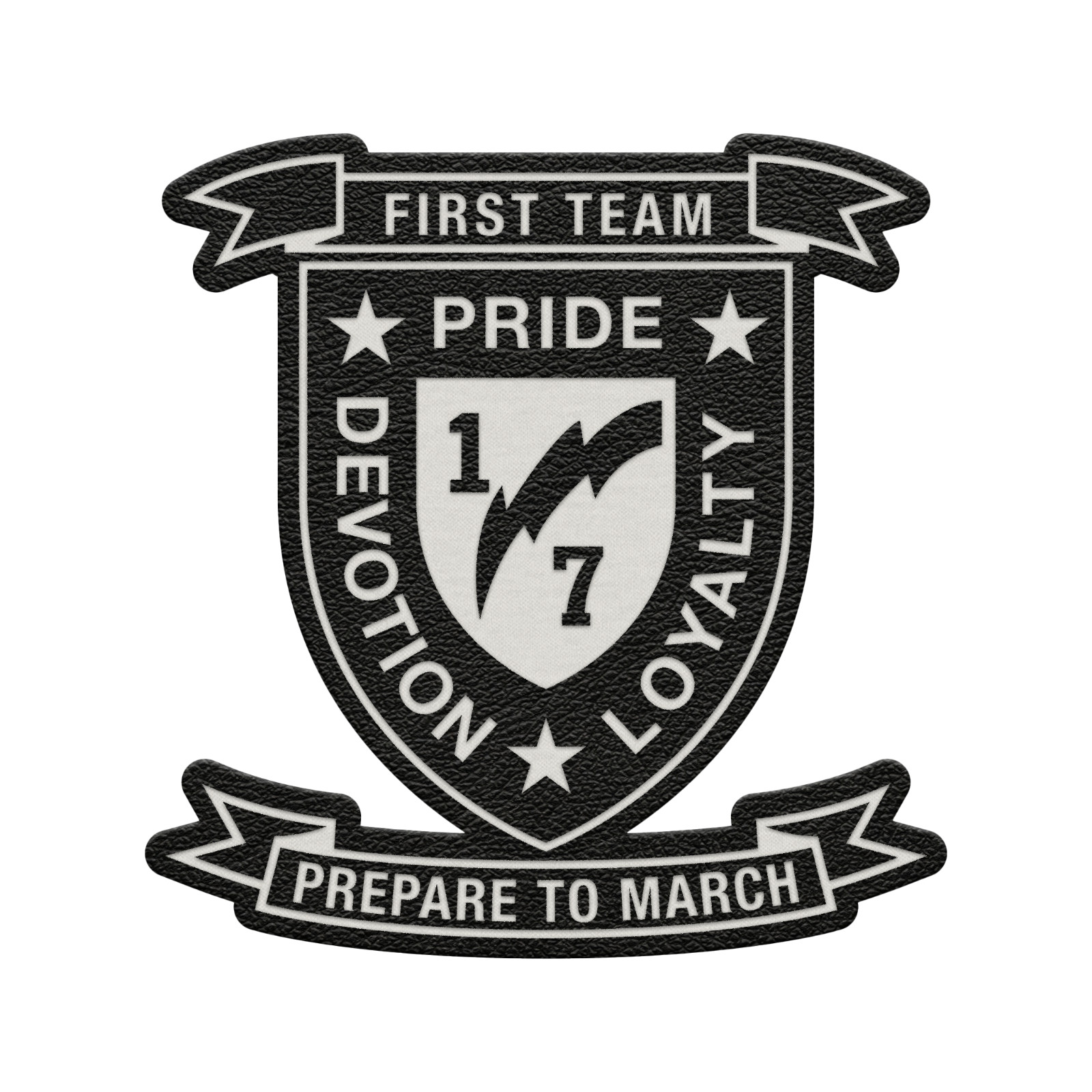 1st Battalion 7th Marines Unit “First Team” | Leather Patch | Hook and Loop Tape