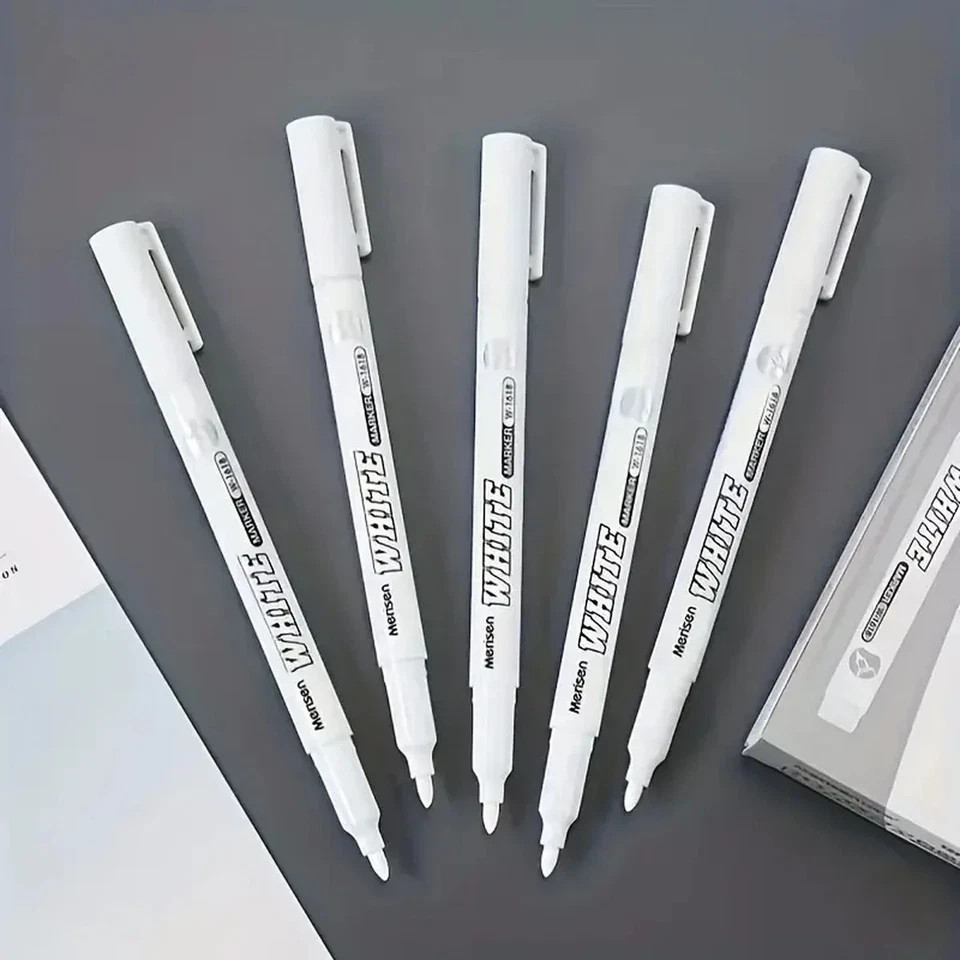 3 pcs White Waterproof Permanent Paint Marker Pens for Metal Wood Fabric