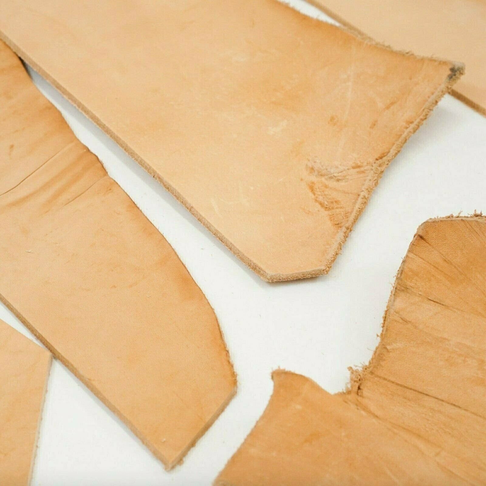 2LB Vegetable Tan Tooling Cowhide Leather Scraps 6-10 oz. Thickness Pieces