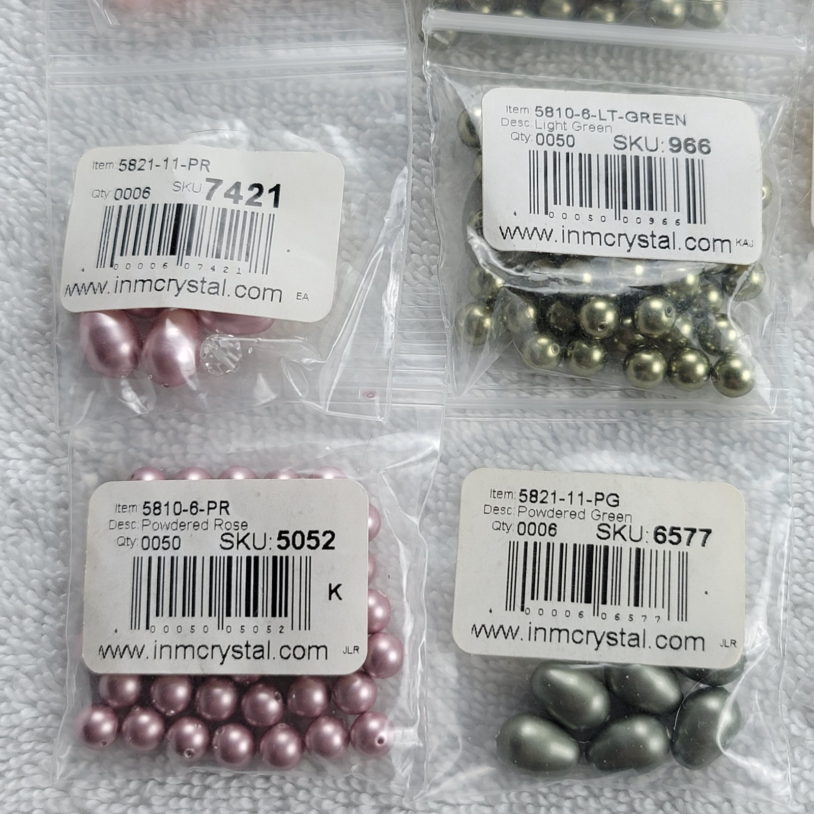 Crystal Pearl Bead Lot 32 bags 5810 5821 Rosaline Creamrose Platinum/Mixed Qty