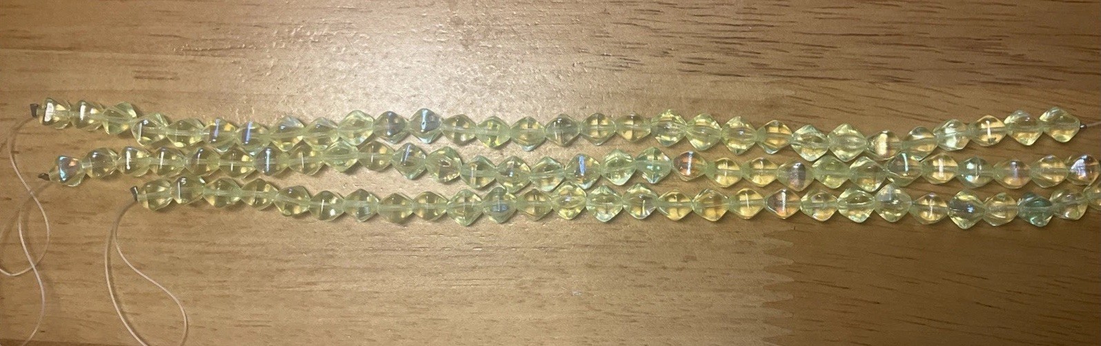 7.5 Strand 6mm AB Yellow Uranium Bicone Beads Jewelry Making Supplies