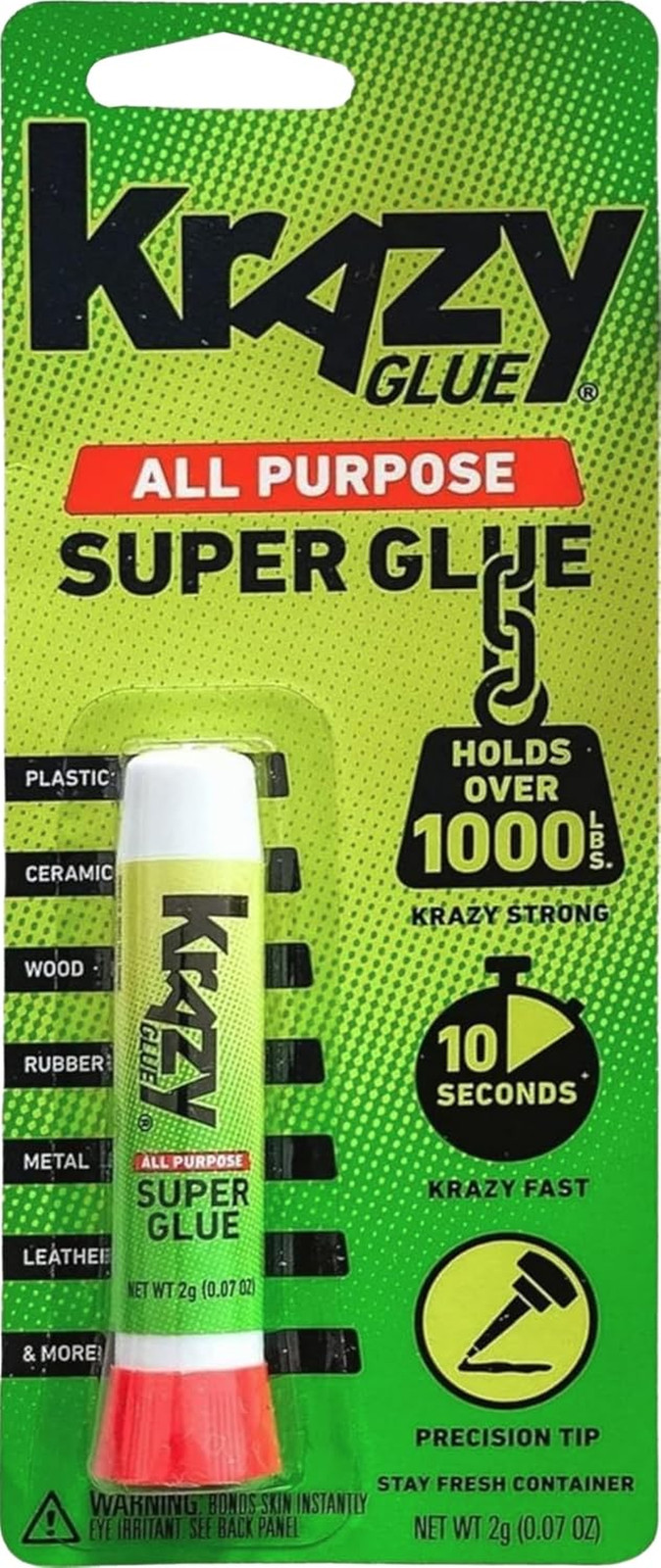 KG58548R All-Purpose 0.07 Oz Super Glue Tube; Great for Everyday Household Re…
