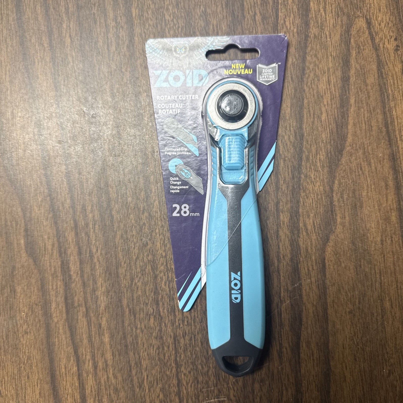 Zoid 28mm Rotary Cutter with Grip, Fabric Cutter Wheel, Rotary Cutter Blade