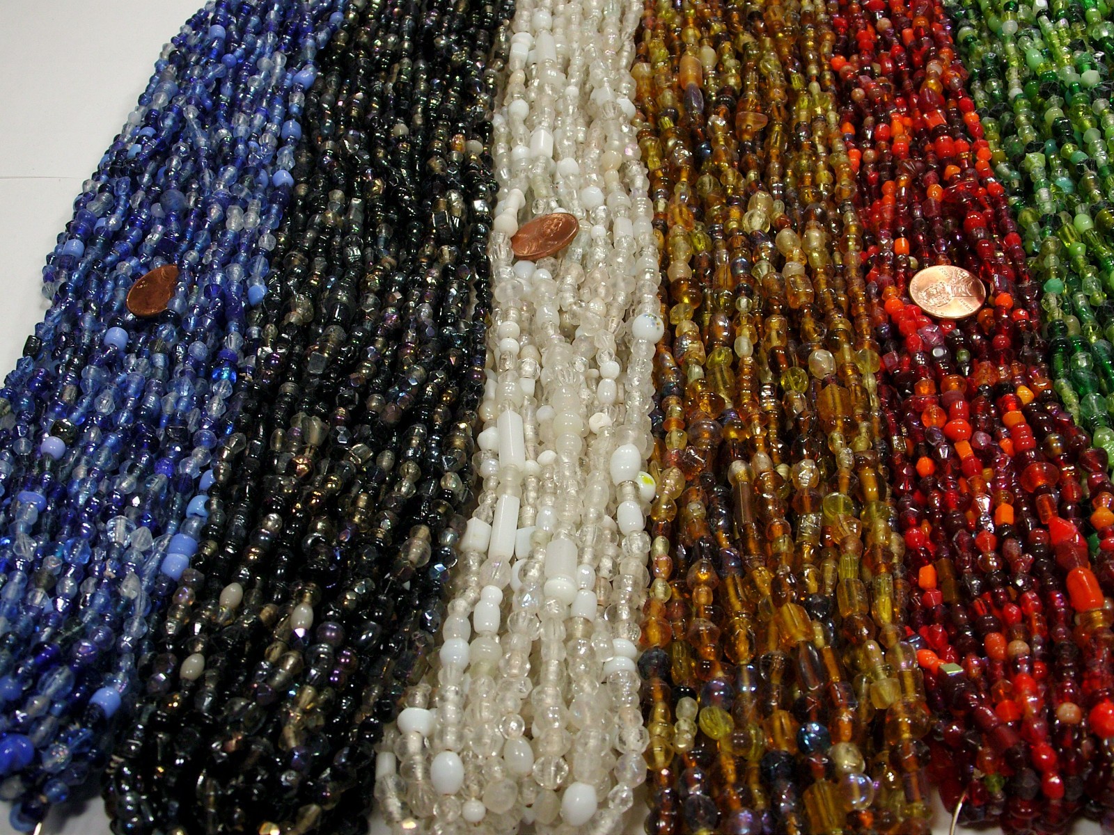 100 Strands 36″ India Handmade Assorted Color Glass Beads Wholesale Bulk (CT-70)