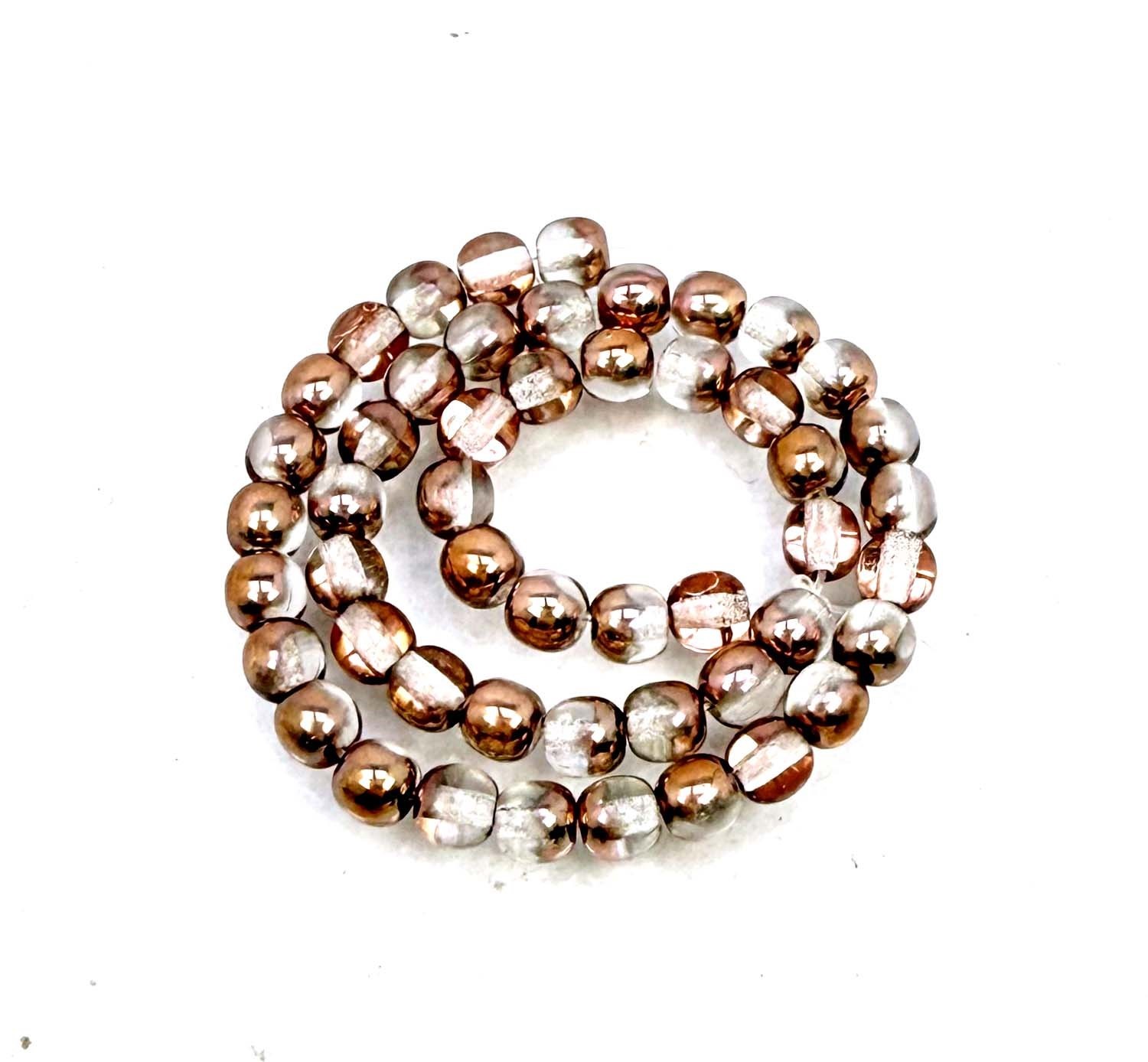 50 Czech Glass Smooth Round Druk Beads – Apollo Gold 4mm