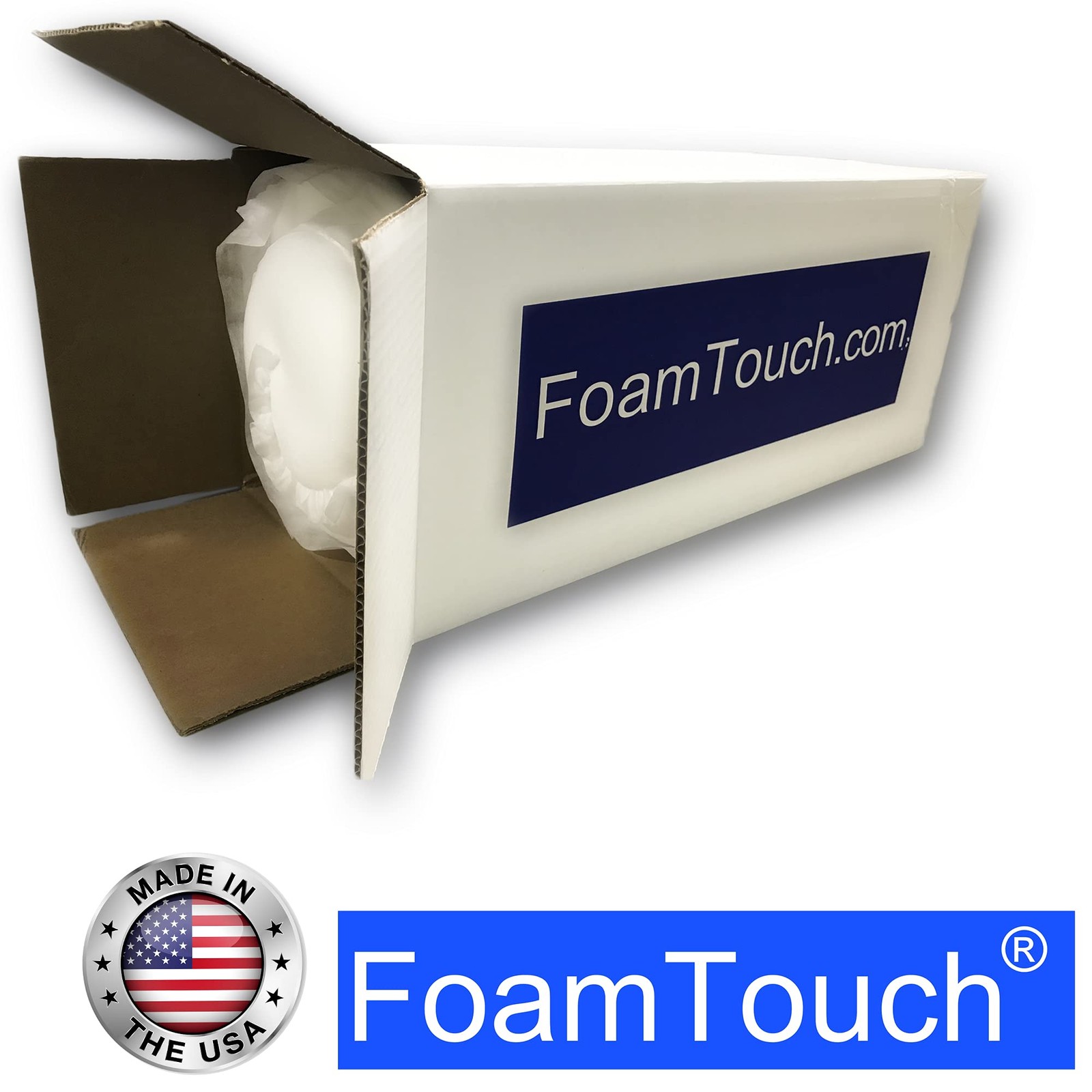 FoamTouch Upholstery Foam Cushion High Density, 5″ H X 24″ W X 24″ L, White